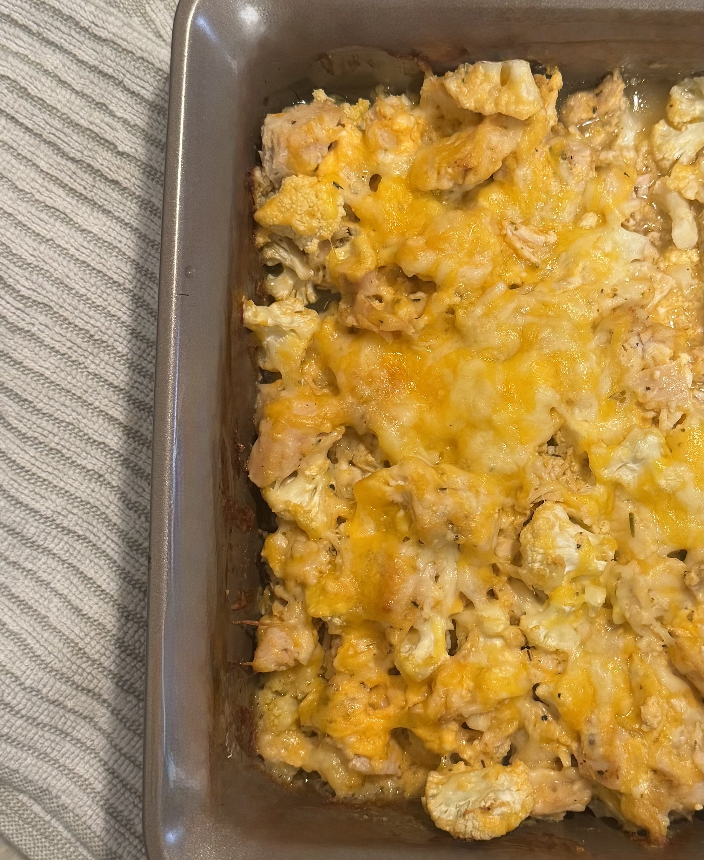 Buffalo Chicken Cauliflower Bake
