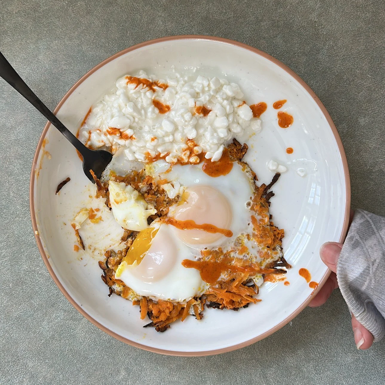 Shredded Sweet Potato Egg Skillet
