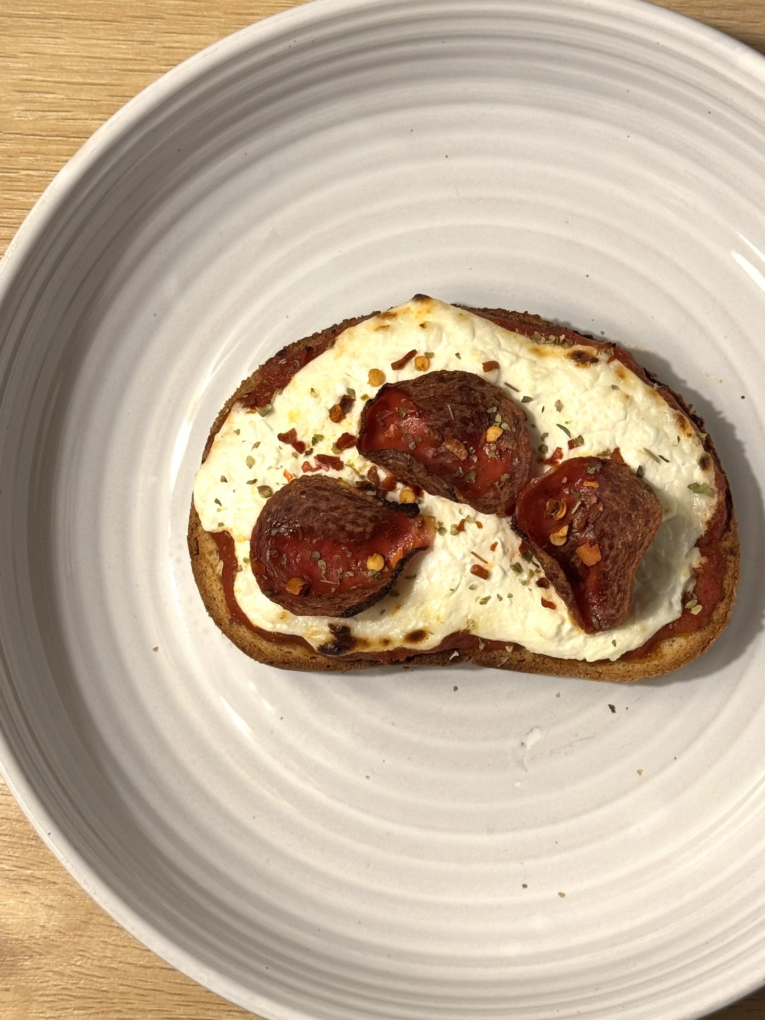 Cottage Cheese Pizza Toast