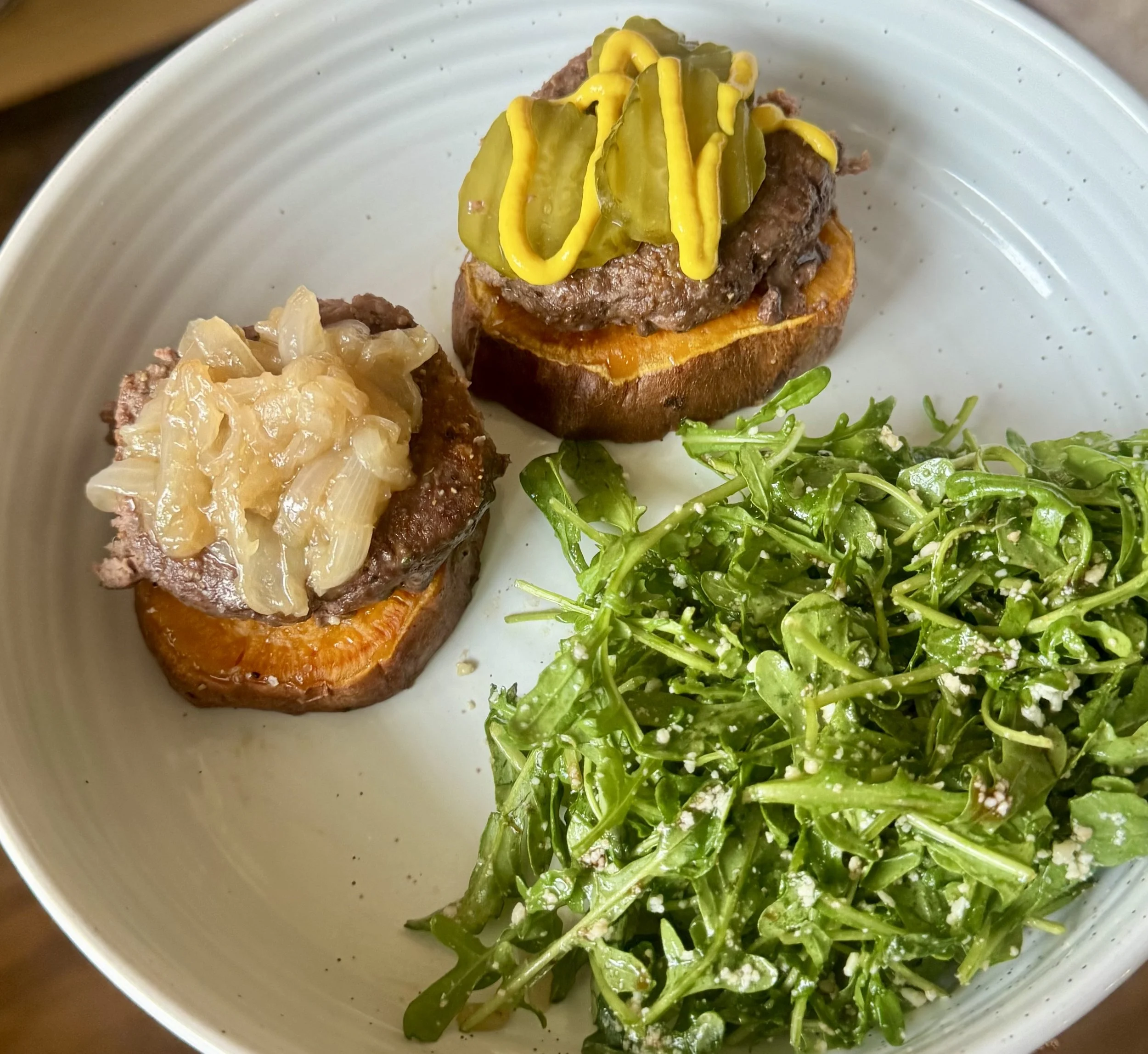 Open Face Sweet Potato Burger 