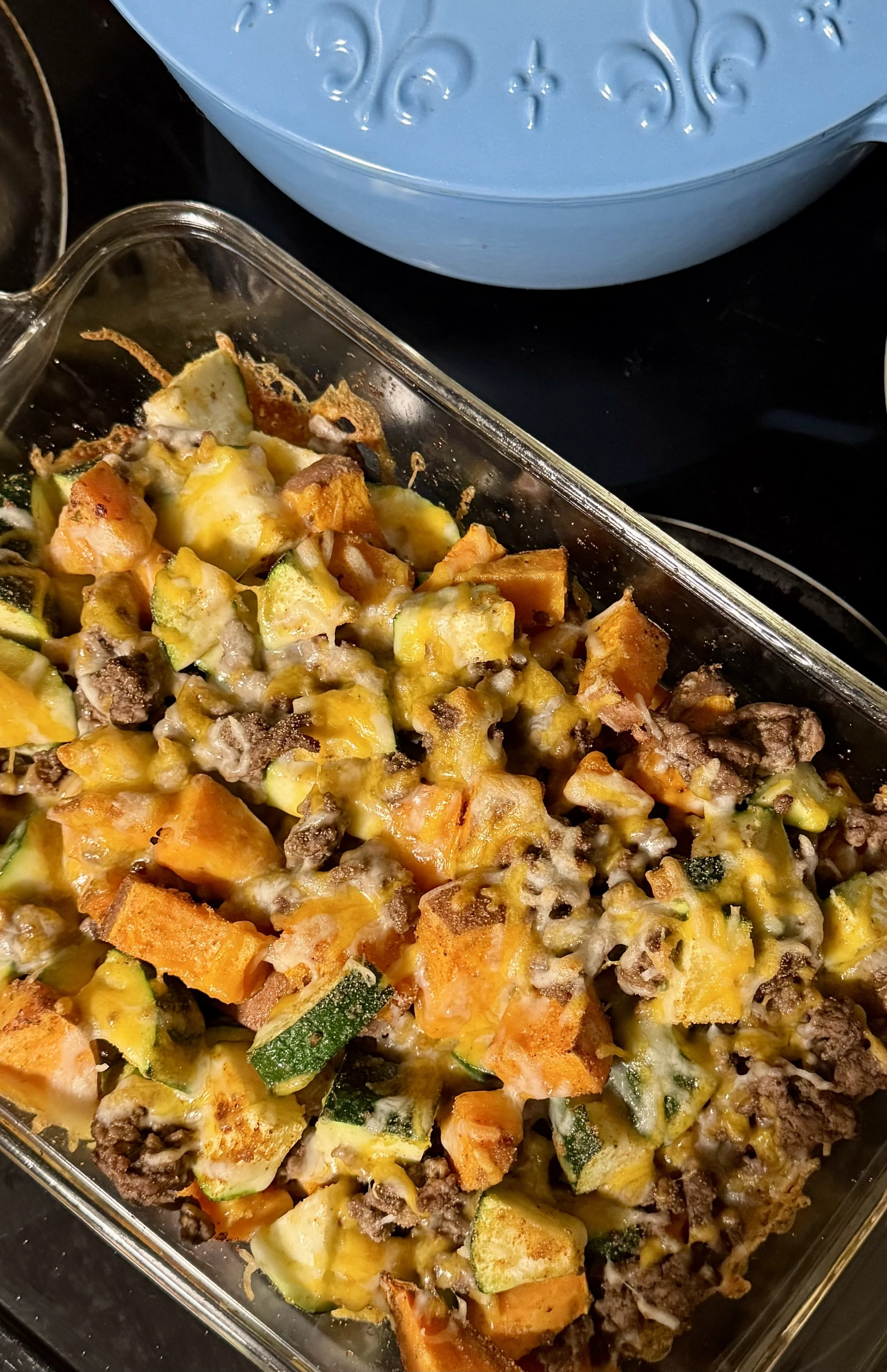 Ground Beef Sweet Potato Zucchini Bake