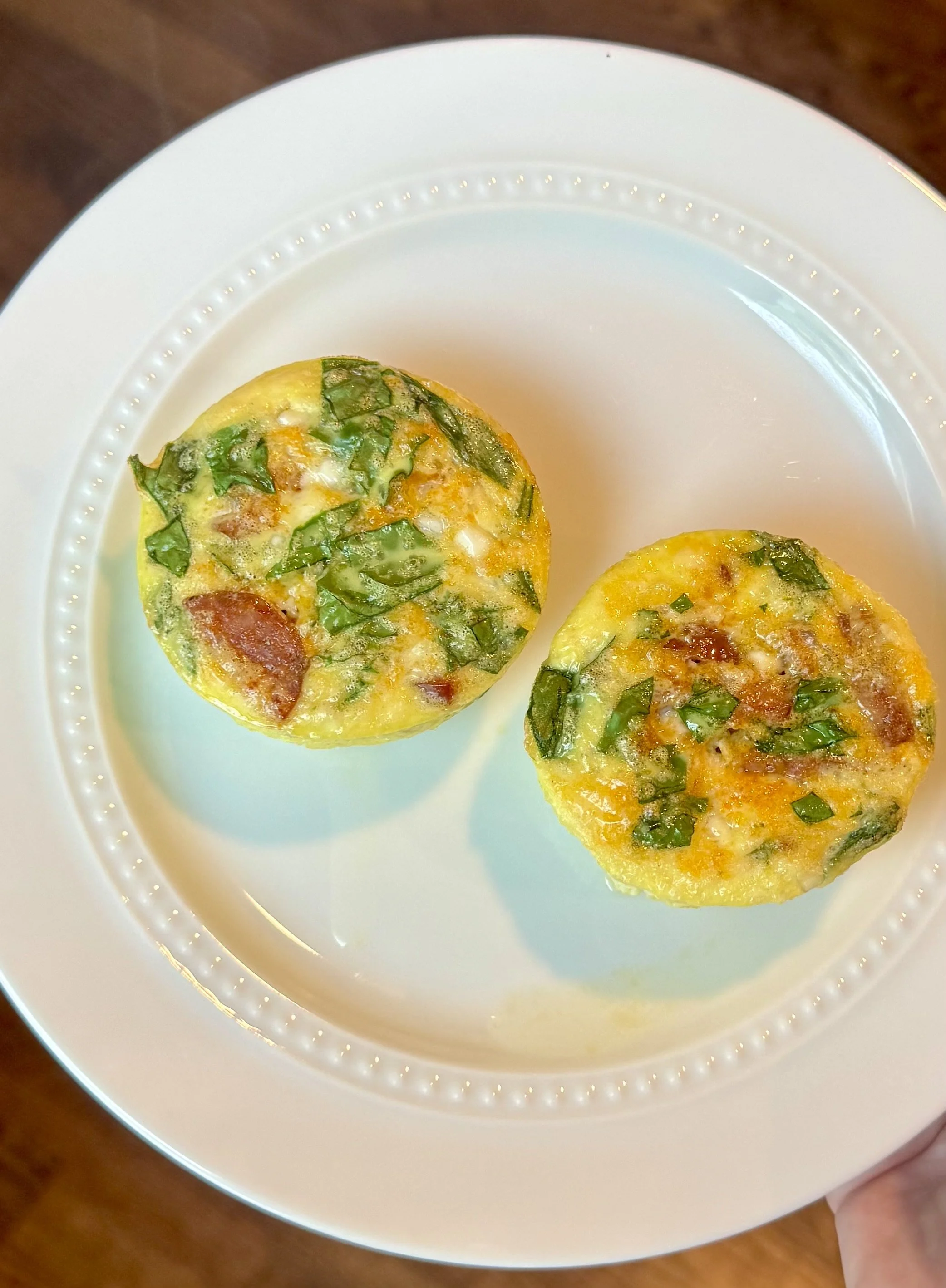 Chicken Sausage &amp; Spinach Egg Bites 