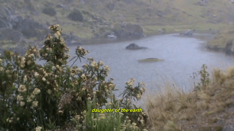 Gif of raining weather on lake in mountains in Peru