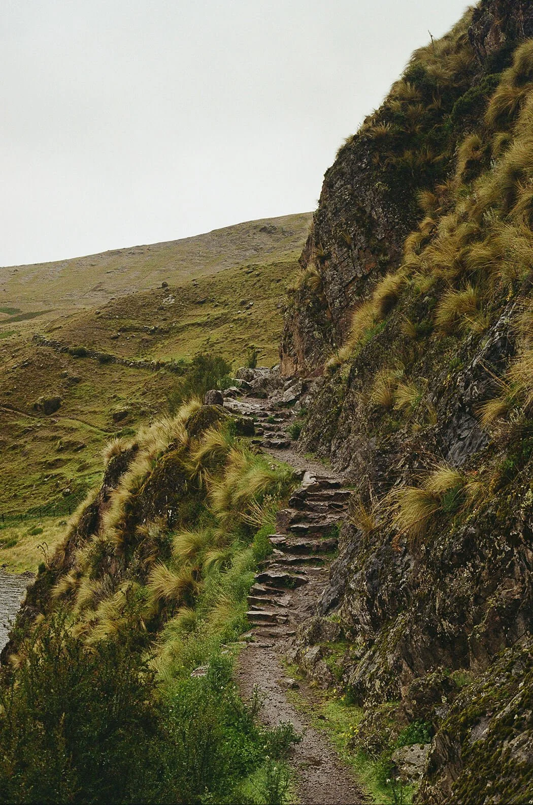 Stony stairway in mountainside in Peru