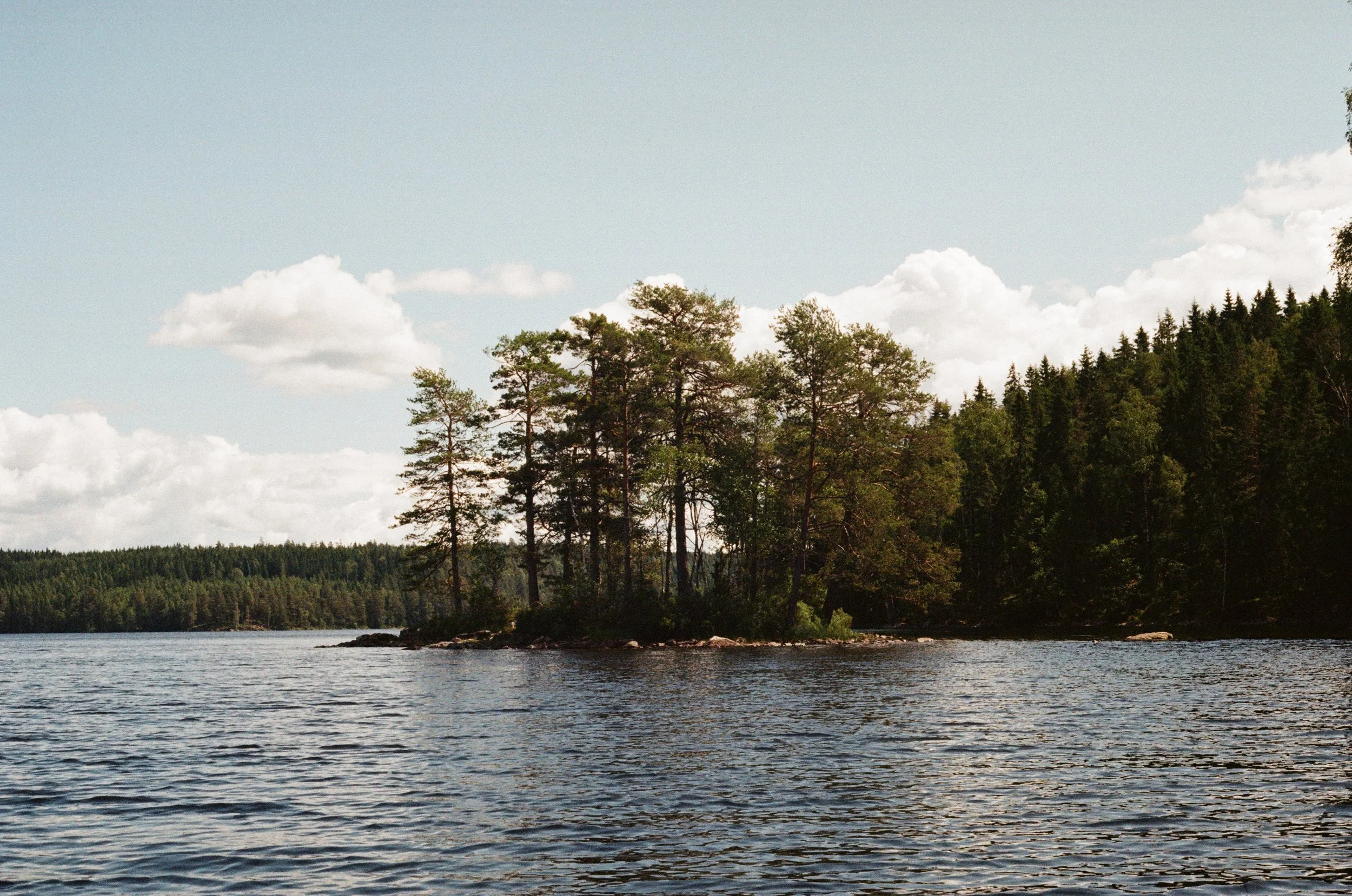 little island in a lake in Sweden