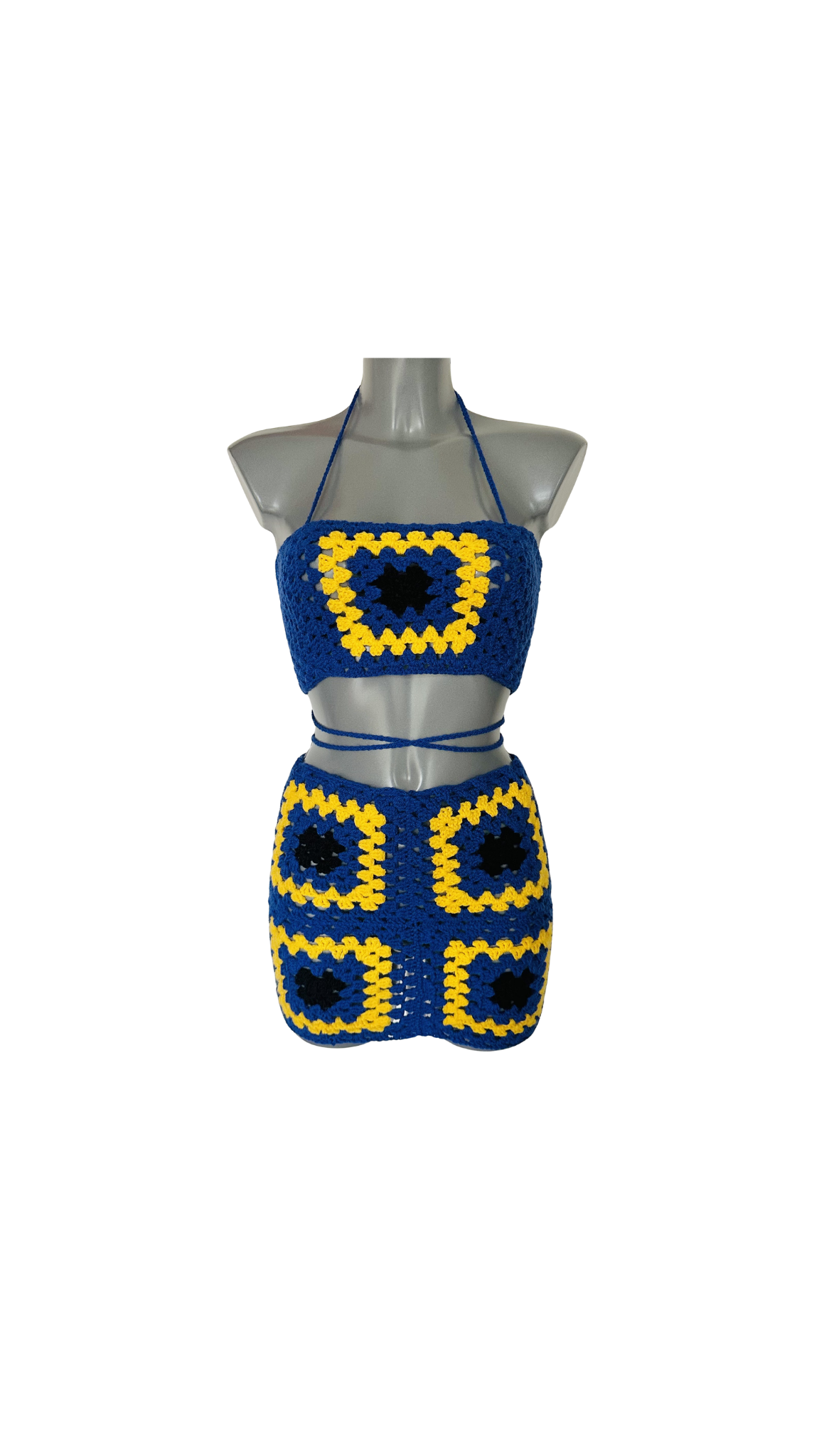 Barbados Lace-up Crop Top and Mini Skirt Set