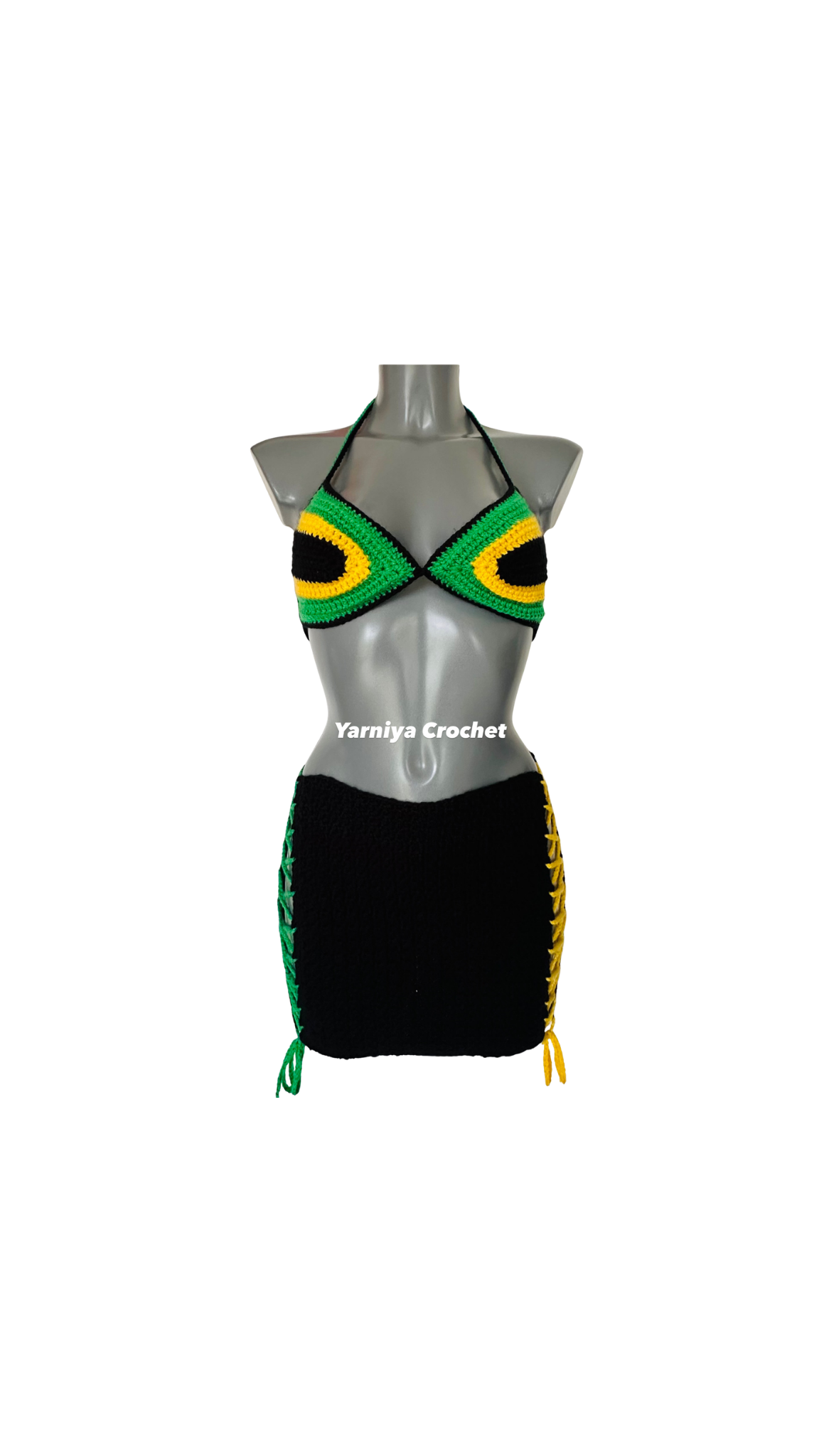 Jamaica Lace-up Bralette and Mini Skirt Set