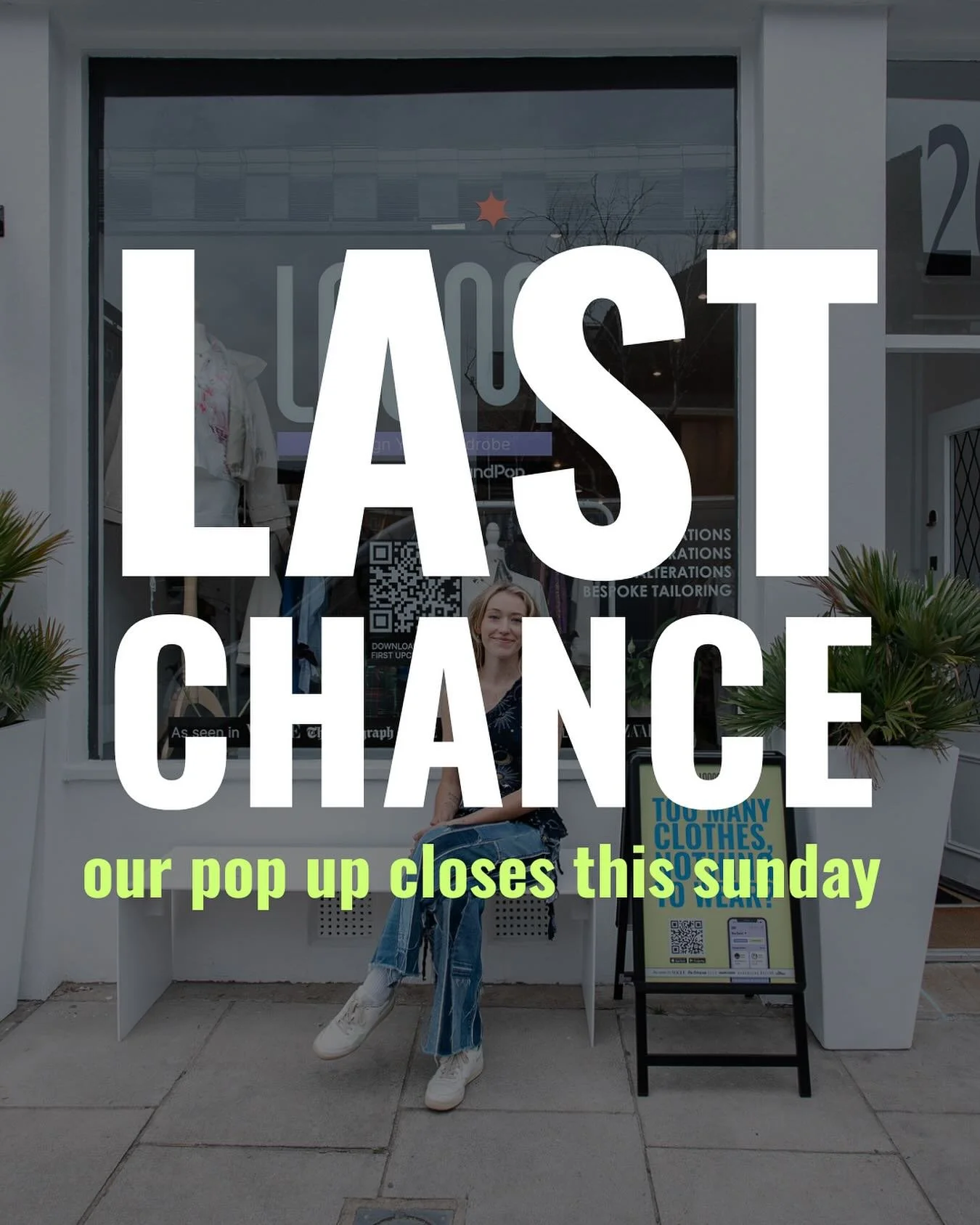 Looking for plans this Sunday? It&rsquo;s your LAST CHANCE - our Notting Hill pop-up CLOSES TOMORROW! 🚨🚨🚨

Location: 204 Kensington Park Road, W11 1NR
Hours: 10am - 6pm

Spend the day shopping our curated edit of unique, redesigned pieces from ind