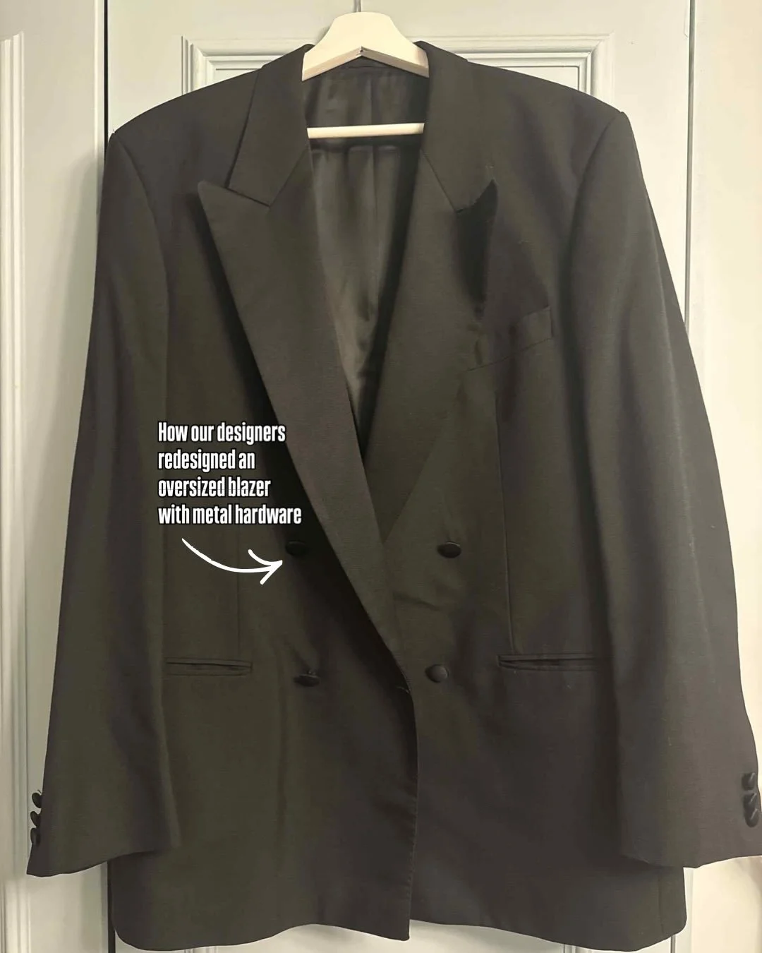 Stuck with a shapeless blazer? 

Add metal hardware to nip in the waist for an instant structured look. No complex tailoring required.

Redesign by CELOSIA_RE. Head to the Loom app to connect with them to transform your oversized clothes&hellip;