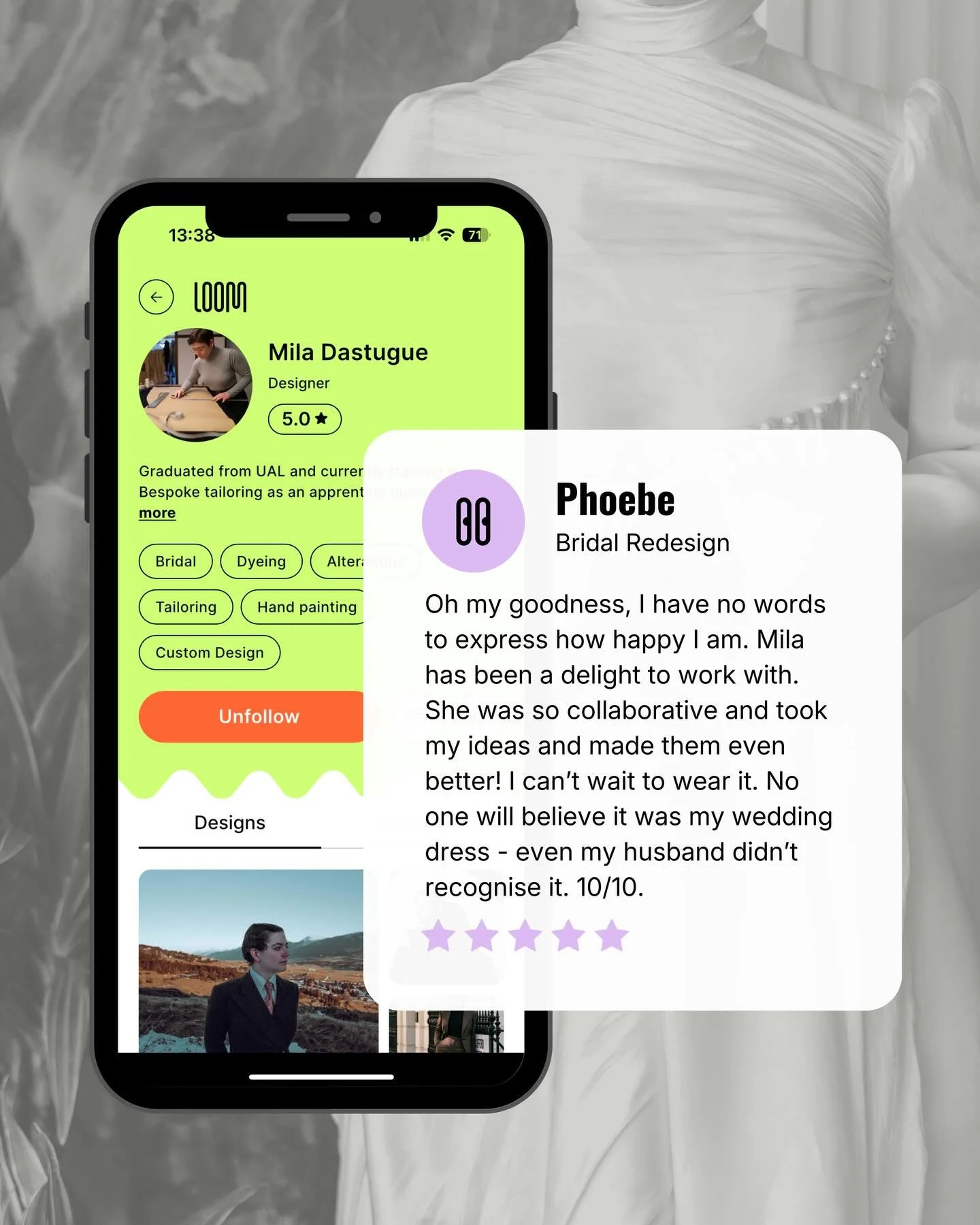 The ultimate bridal plot twist: a redesign so seamless even the husband was fooled&hellip;

Ready to give your dress a new story? 
Find your designer on Loom.