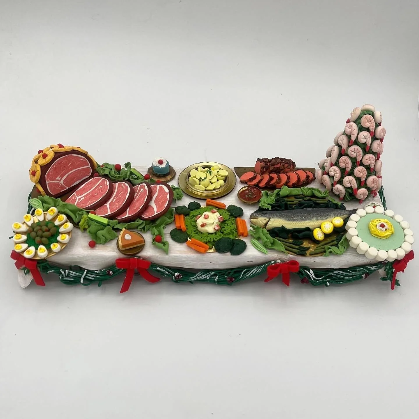 Feast Americana 3, 2024, clay, mixed media, 7" x 4" x 3"