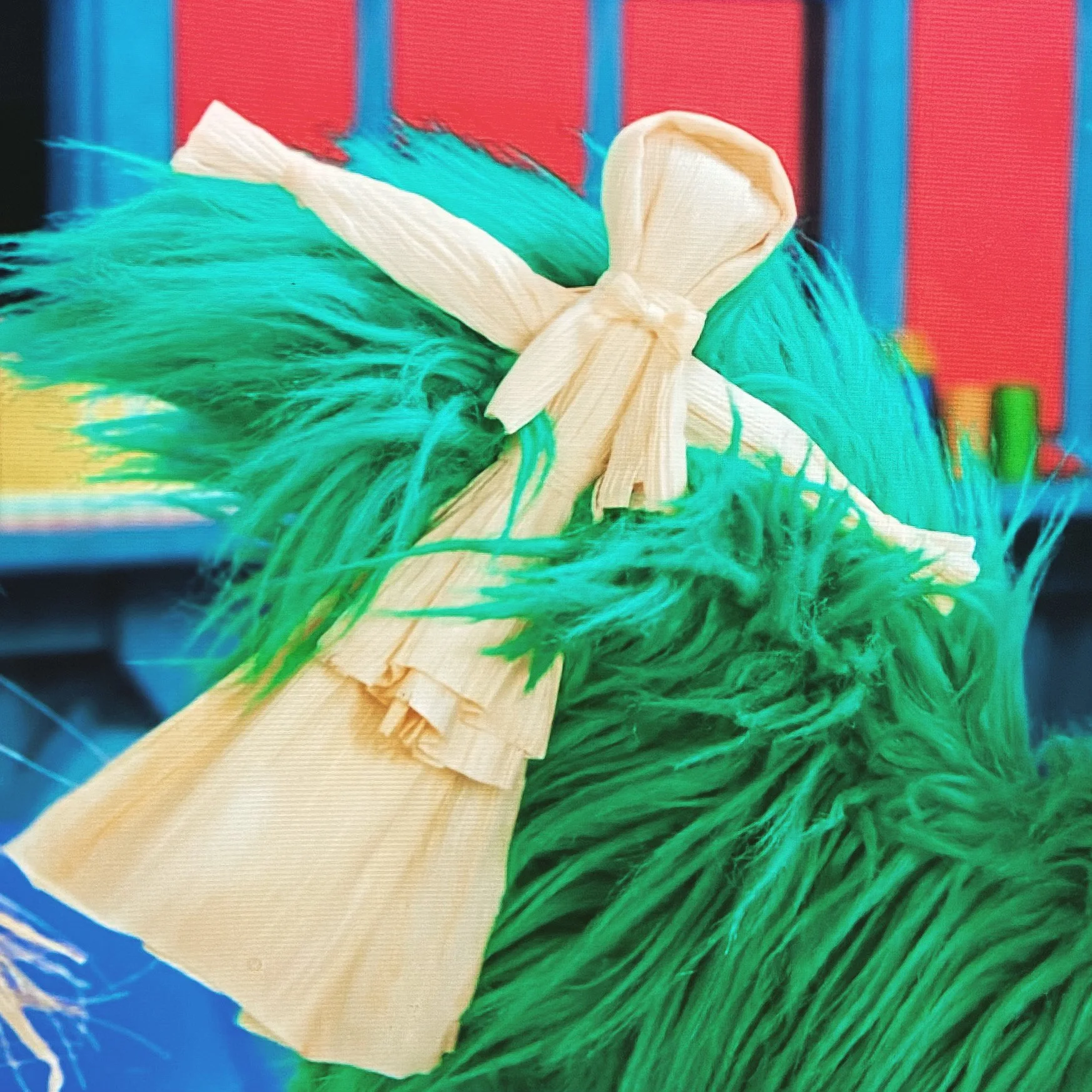 detail, corn husk doll