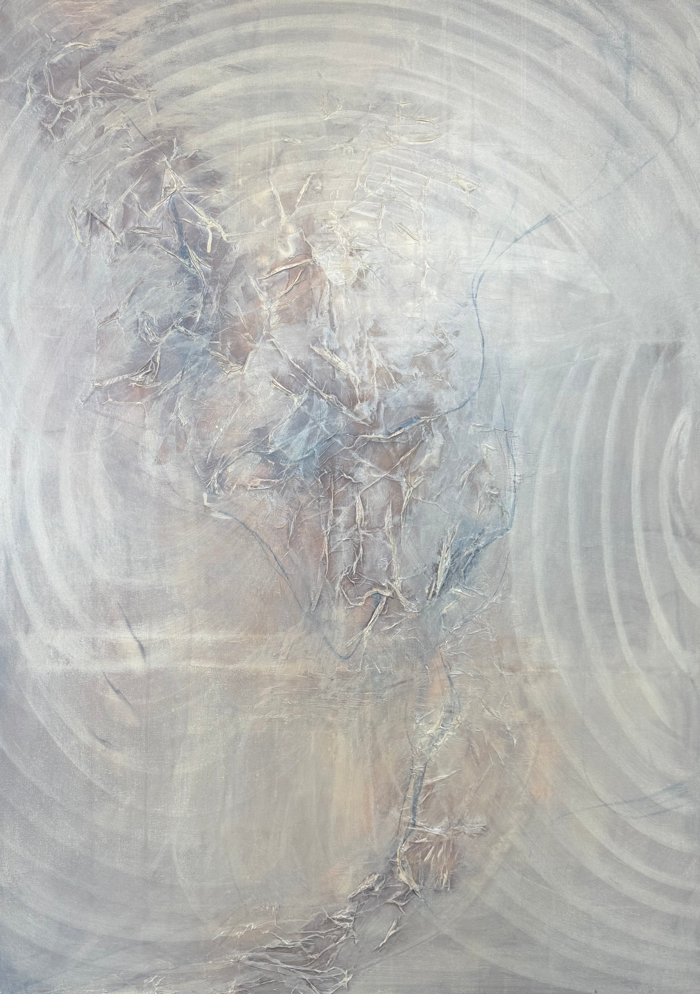 "Vibrationer" 2025 Oil and paper on Canvas / 100cm x 150cm (SOLD)