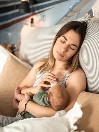 TIred, sleep deprived postpartum mom