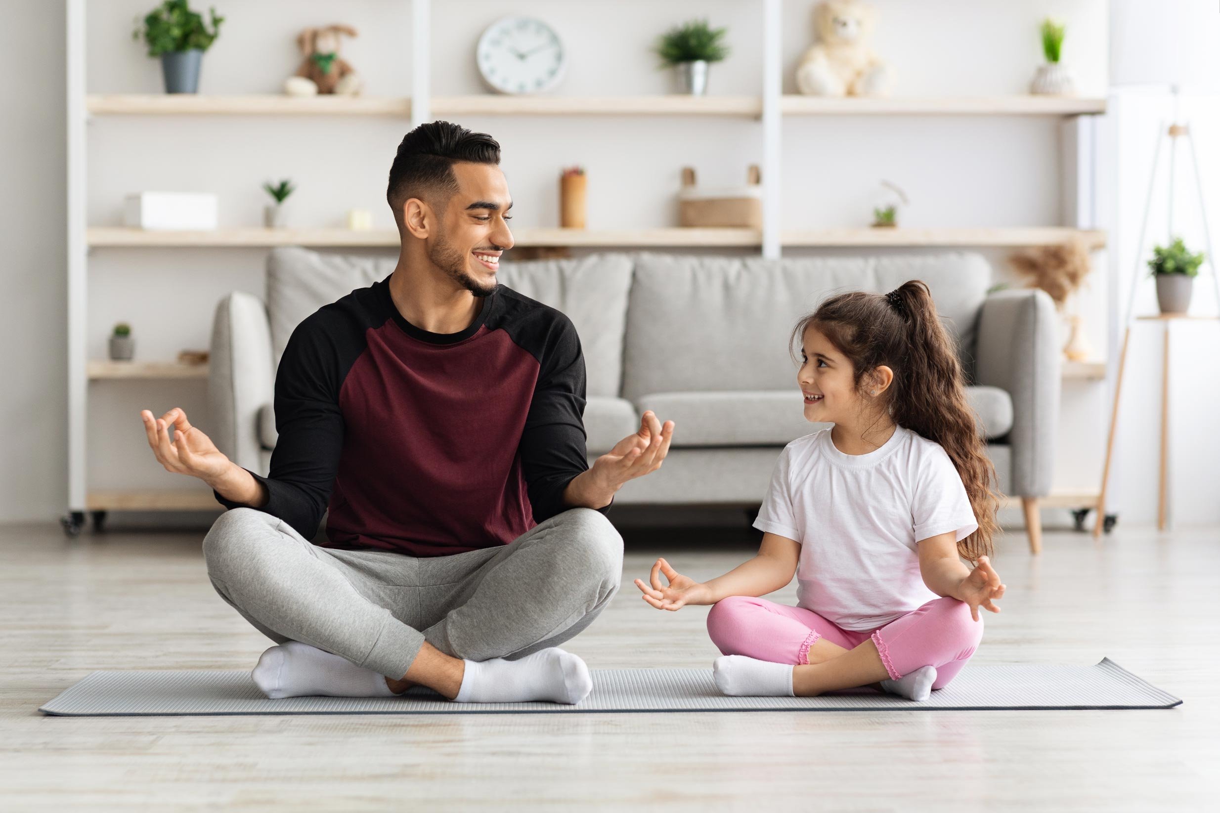 Dad helping out with his kids