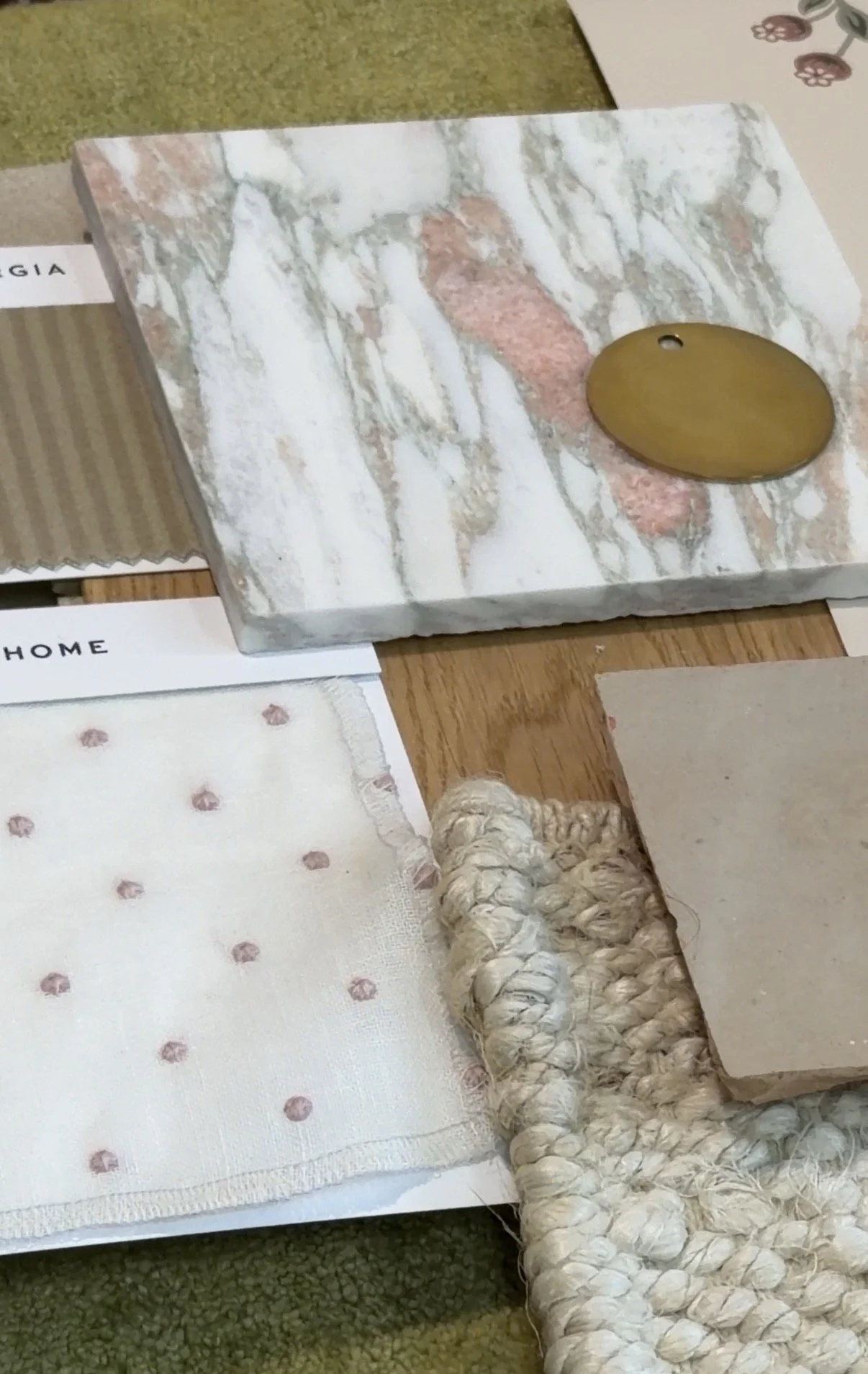 pink tones mood board interior designer okc
