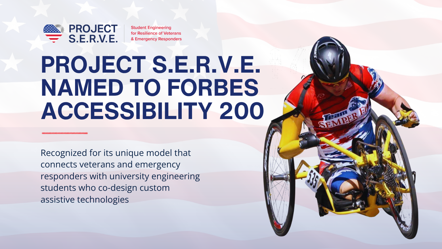 Project S.E.R.V.E. Named to Forbes Accessibility 200 for Second Consecutive Year