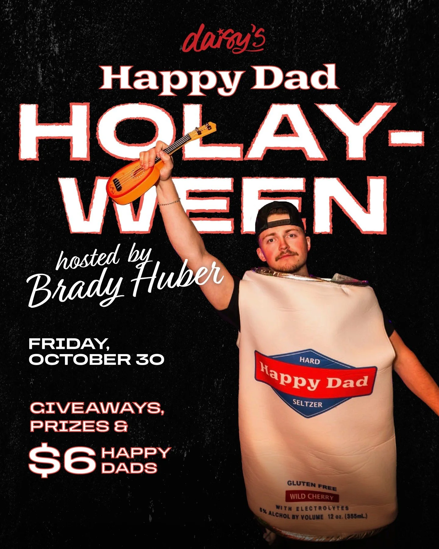 Kick off Halloween Weekend at Daisy&rsquo;s Saloon! 👻🔥⁠
⁠
This Friday, Oct 30th, we&rsquo;re bringing you Happy Dad HOLAY-WEEN hosted by @holayhuber!⁠
⁠
We&rsquo;ve got giveaways, huge prizes, and $6 Happy Dads all night long. 🍻🎉⁠
⁠
⏰ Doors open 