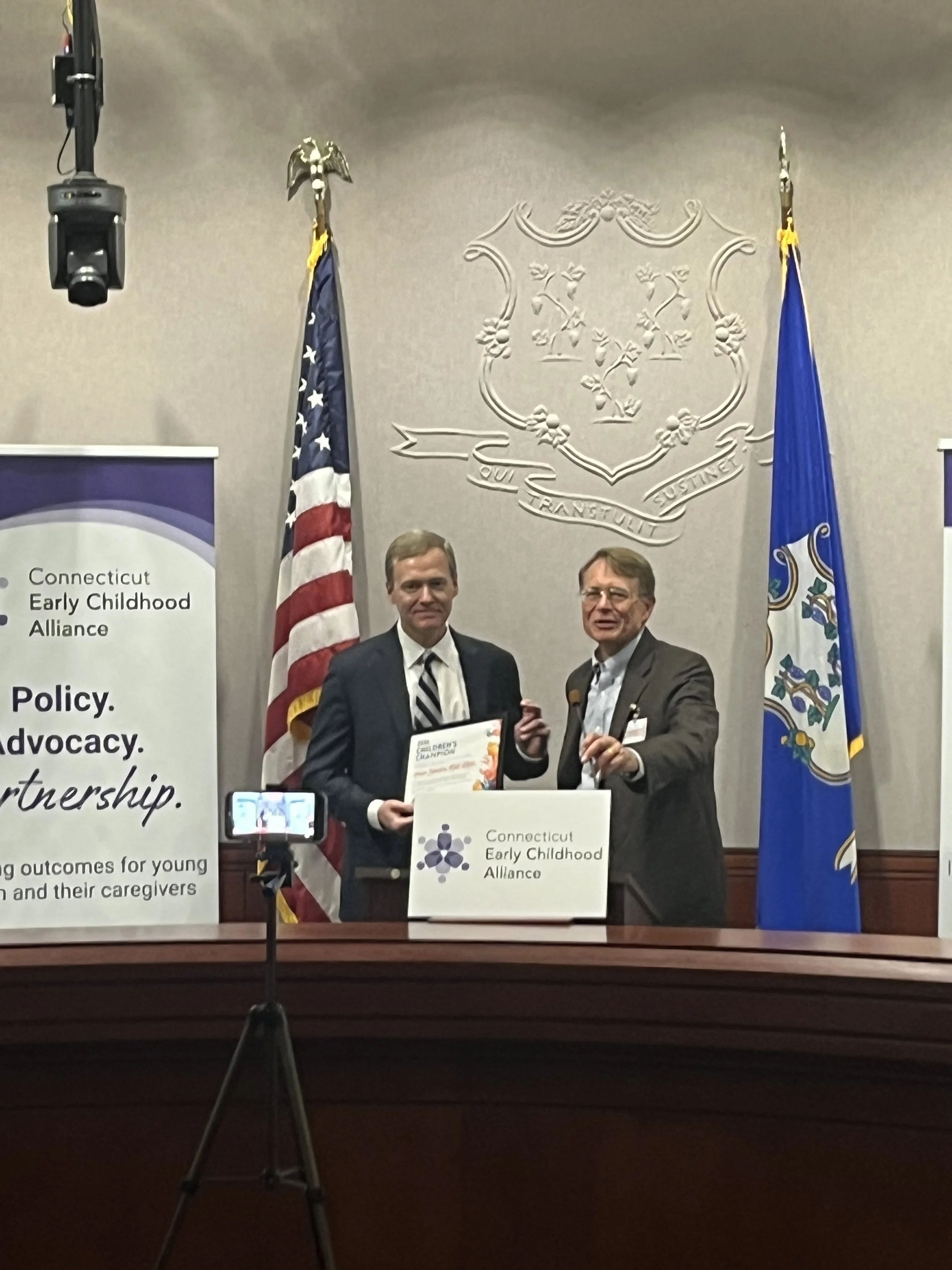 CT Early Childhood Alliance is proud to celebrate House Speaker Matt Ritter (1st District) as a 2026 Children's Champion in recognition of his prioritization of funding the Early Childhood Education Endowment during budget negotiations in the 2026 Le