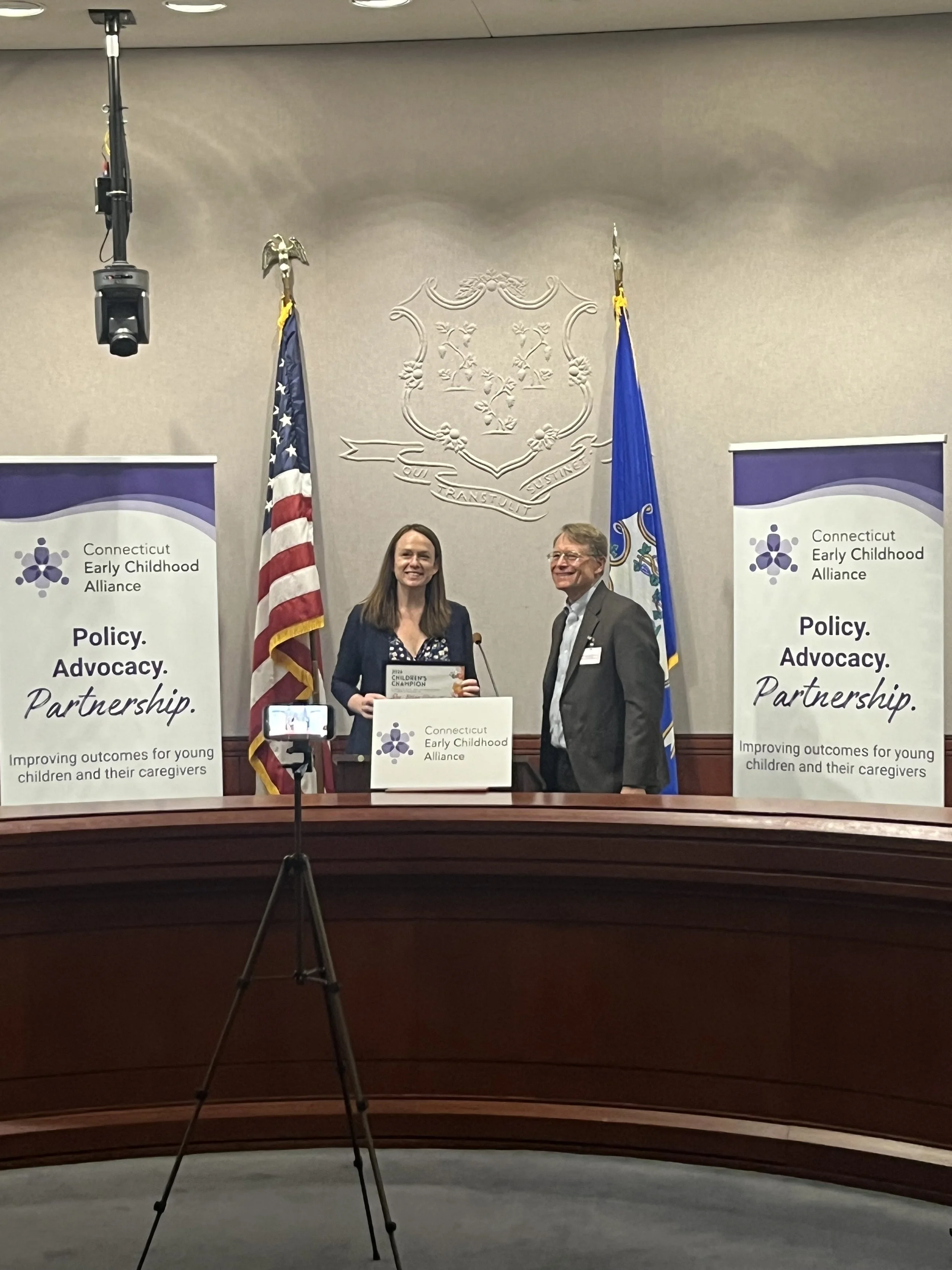 CT Early Childhood Alliance is proud to celebrate Representative Jillian Gilchrest (18th District) as a 2026 Children's Champion in recognition of her unwavering support of developmental and basic needs system funding, especially in the effort to mak