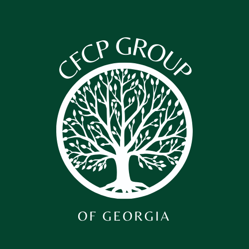 Green background with white circular logo featuring a tree and the text 'CFCP GROUP of Georgia'.