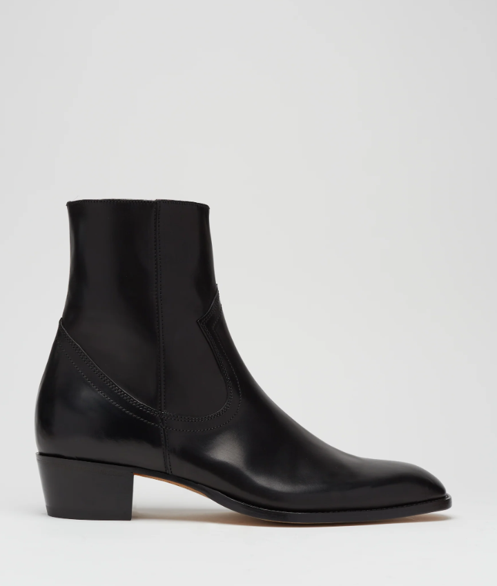 Texas Plain Boot - Black Calfskin