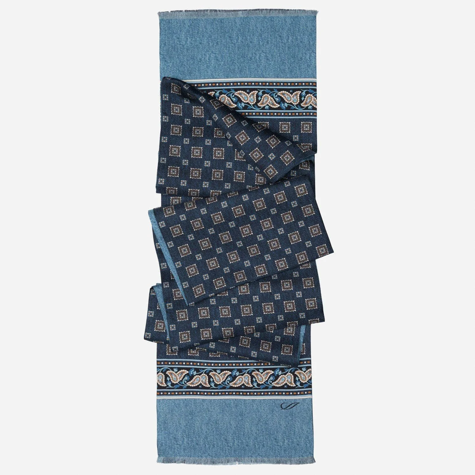 Volterra - Silk Scarf - Blue