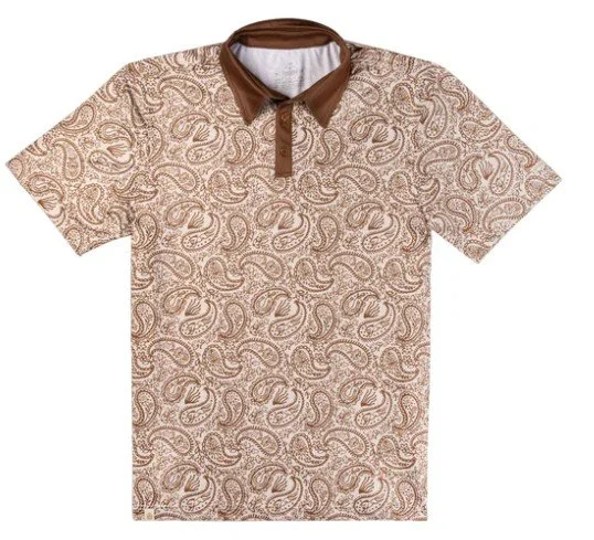 High Noon Performance Polo - Wildrose Paisley Ochre