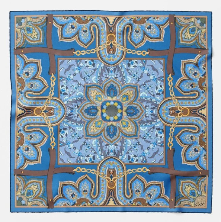 Francesca - Silk Bandana - Ocean Blue