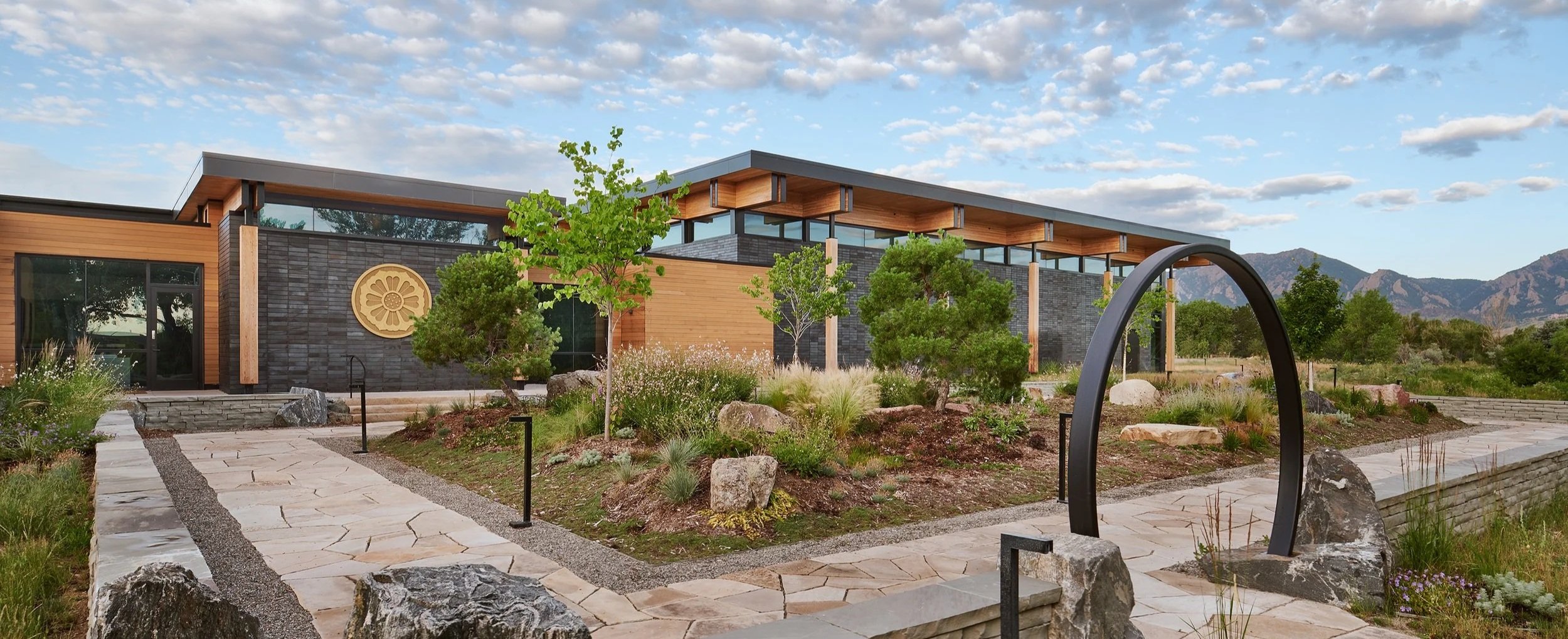 Great Dharma Chan Monastery meditation center set within the rural landscape of East Boulder County, Colorado.
-Designed by Sopher Sparn Architects