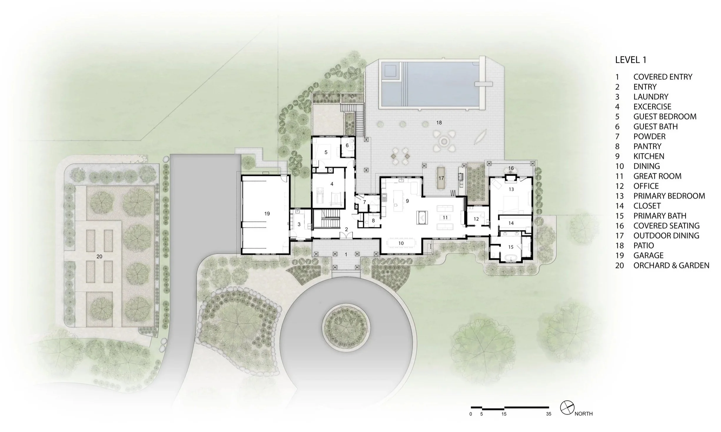 Front Range Farm House Site Plan Designed by Sopher Sparn