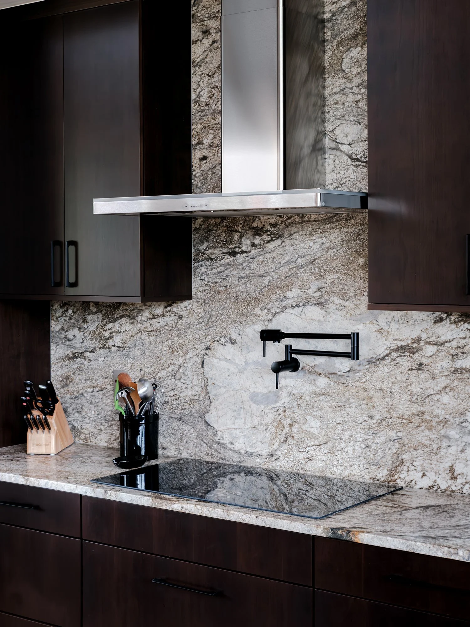 Modern stove and pot filler. 