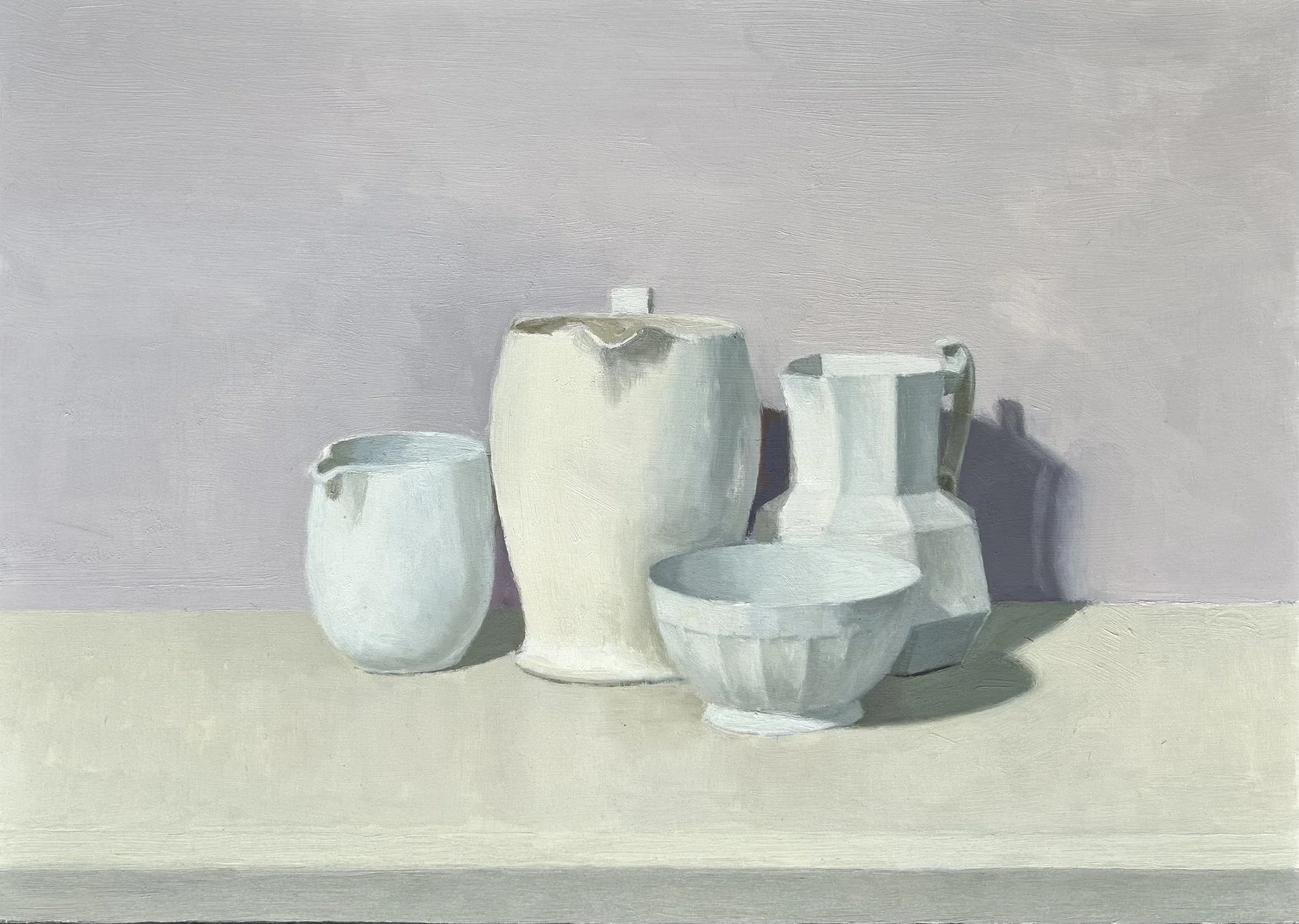 White coffee bowl, oil on board, 28 x 40 cm, 2026.