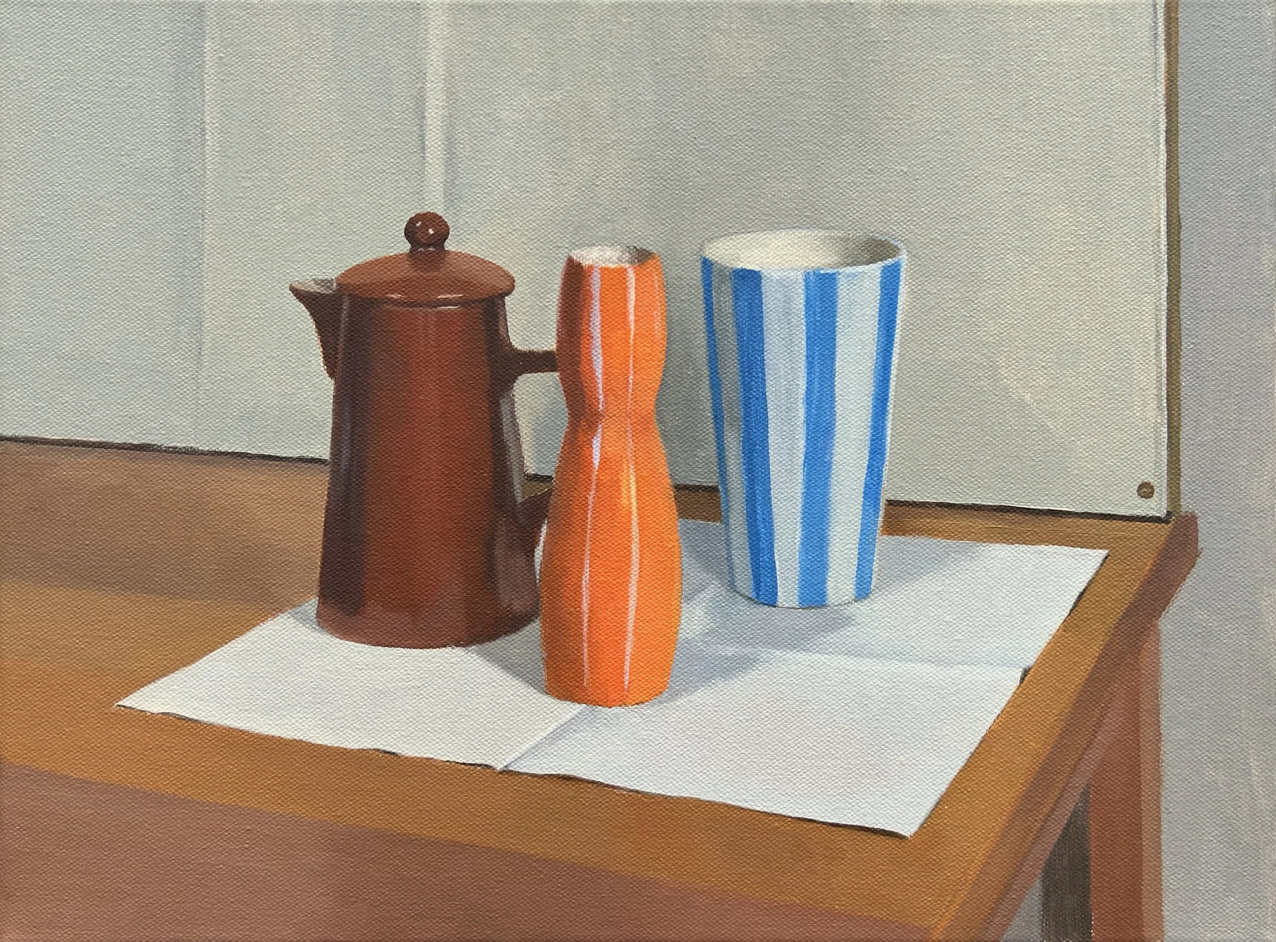 Orange vase,  oil on canvas, 30 x 40 cm, 2023, sold.