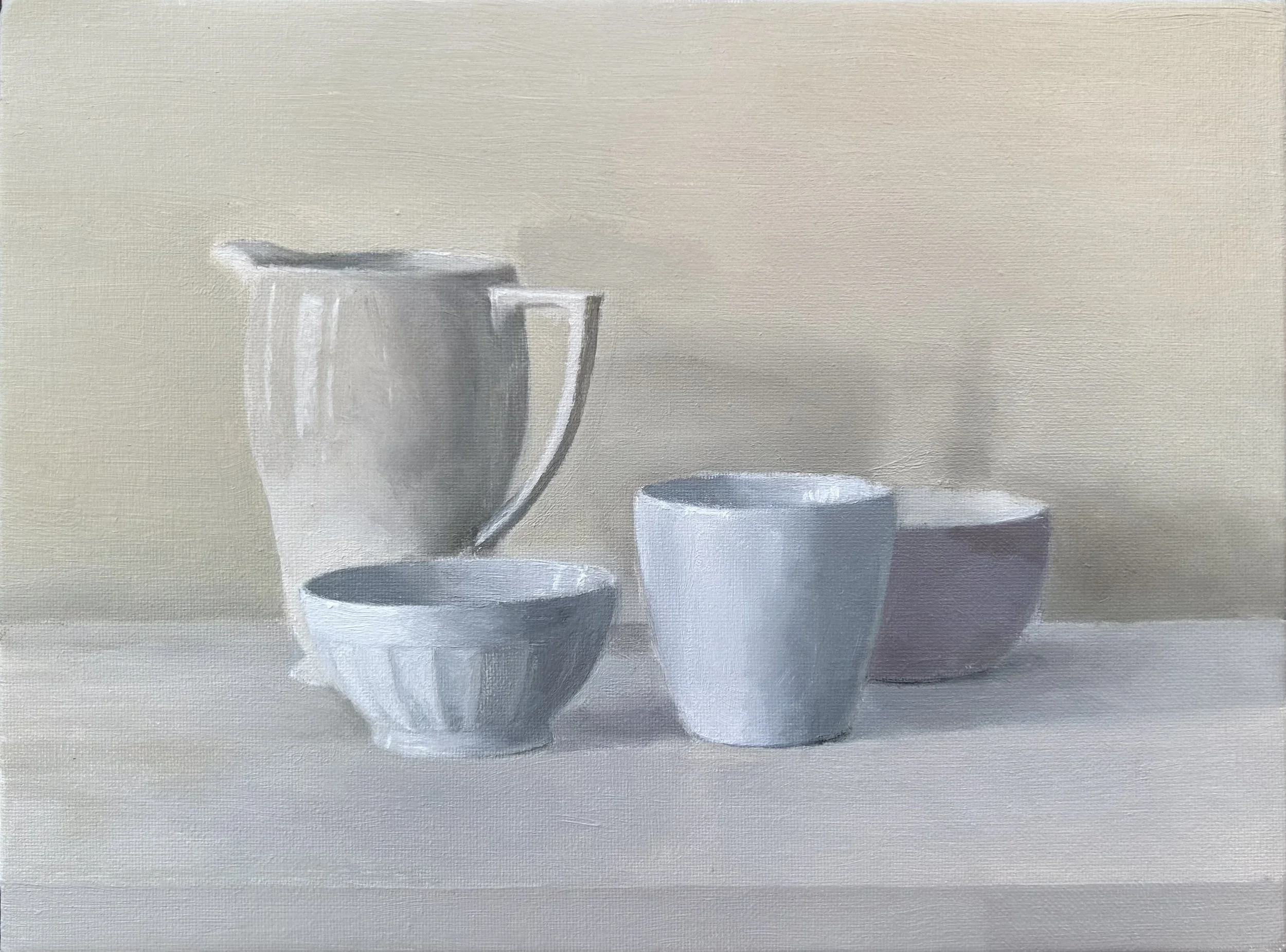 White beaker, oil on canvas, 18 x 24 cm, 2026.