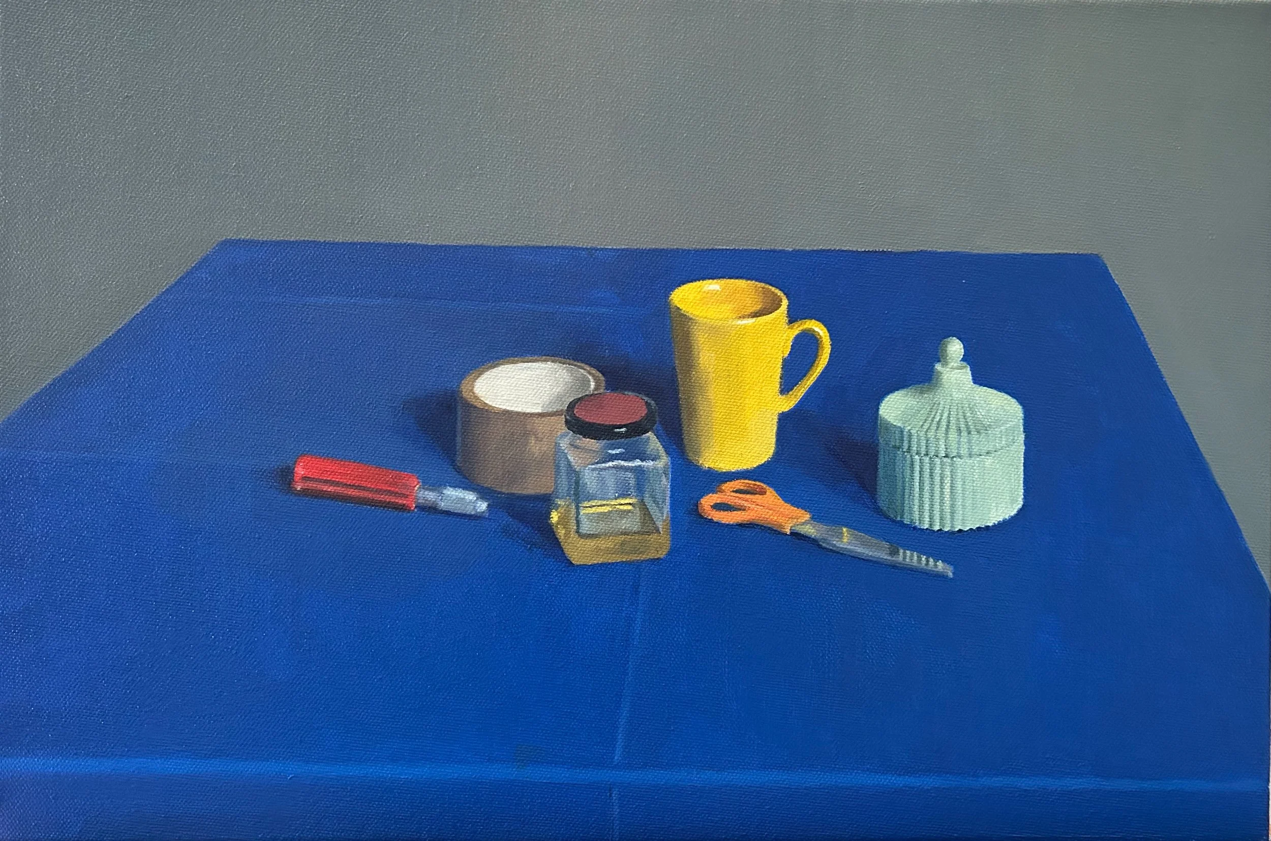 Blue table, oil on canvas, 30 x 45 cm