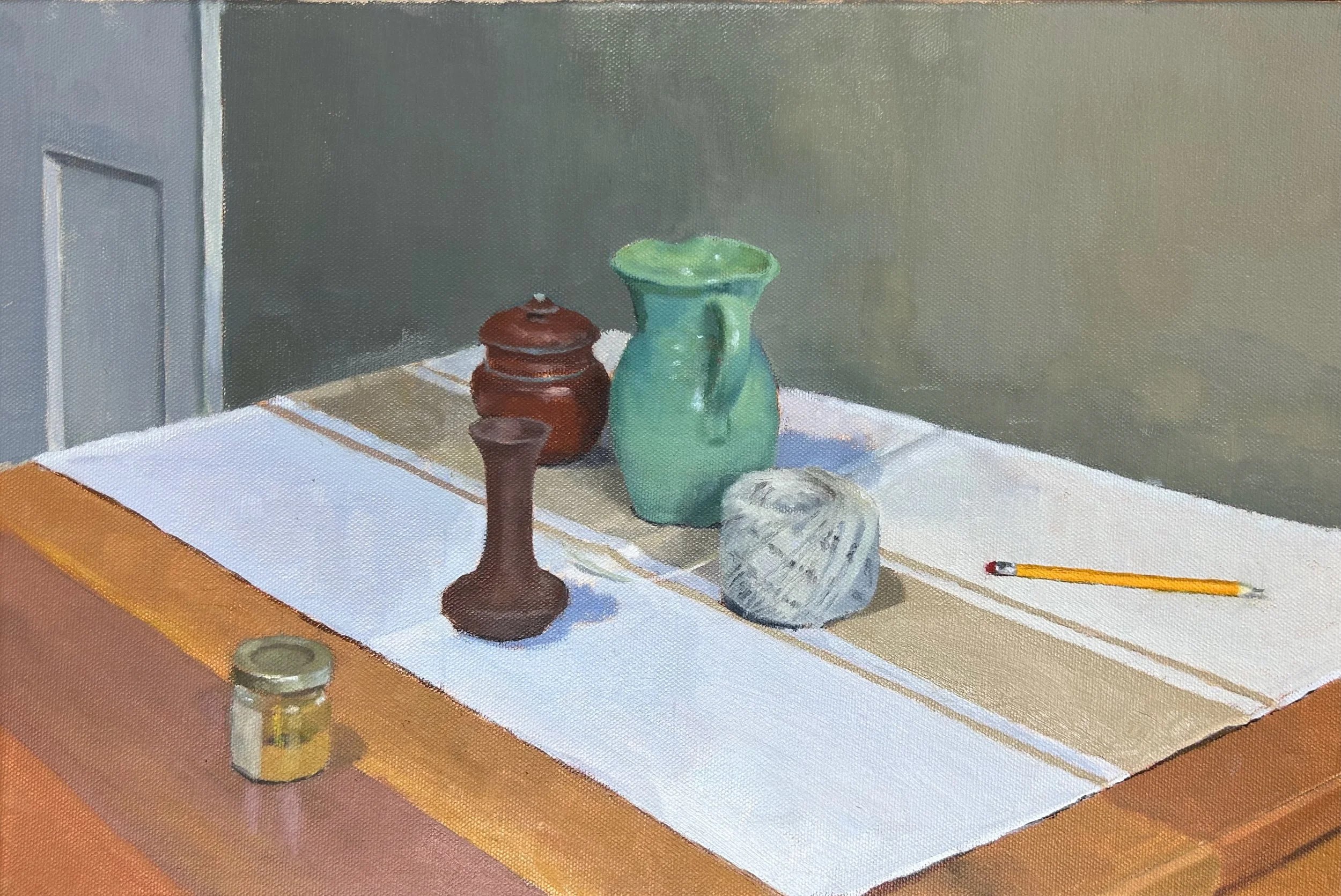 Ball of string,  oil on canvas, 30 x 45 cm, 2023, sold.