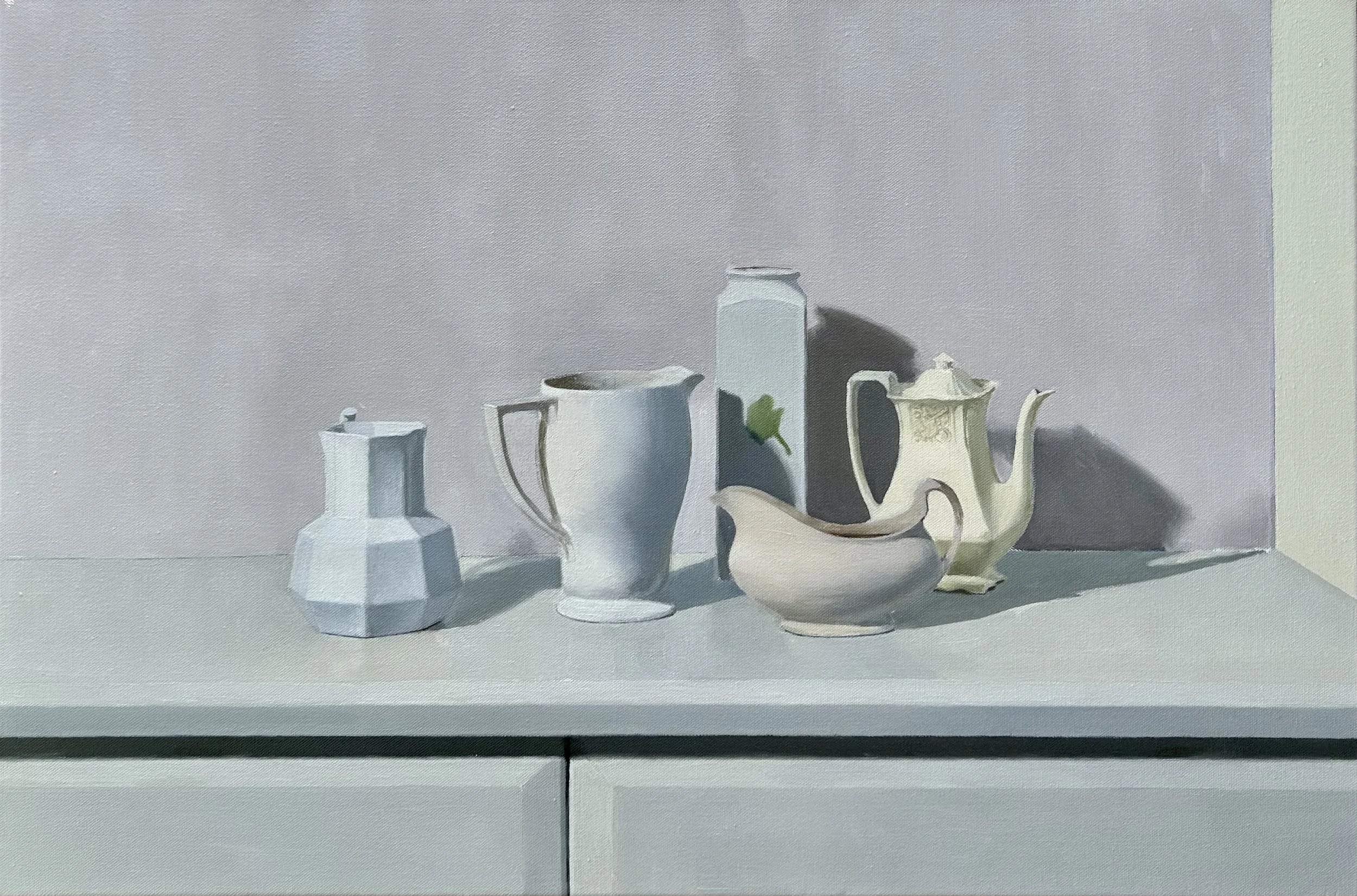 Vase with green motif, oil on canvas, 50 x 75 cm, 2026.