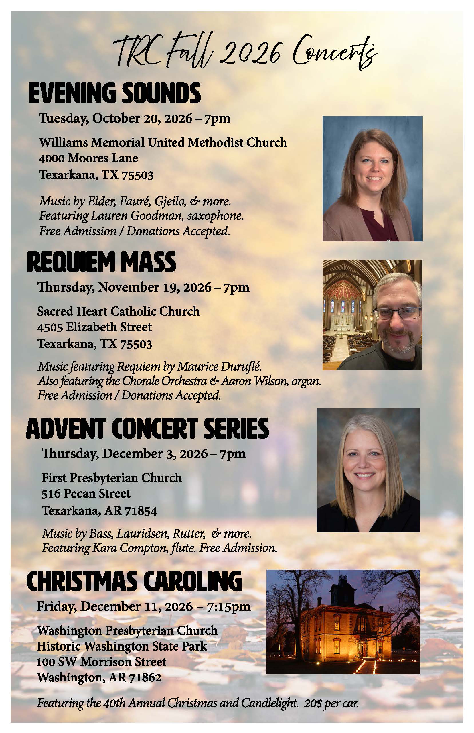 TRC Fall 2026 Concerts