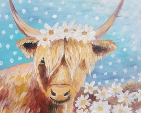 PAINT AND SIP- Daisy Cow