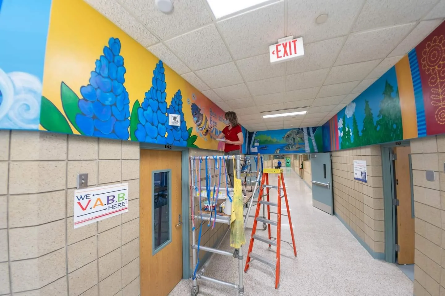 Talahi mural hallway progress