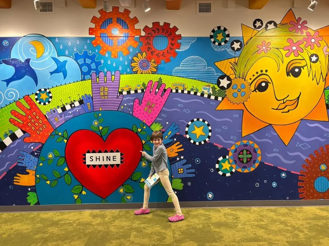 Shine-Great River Children's Museum lobby mural, St. Cloud, MN 2025