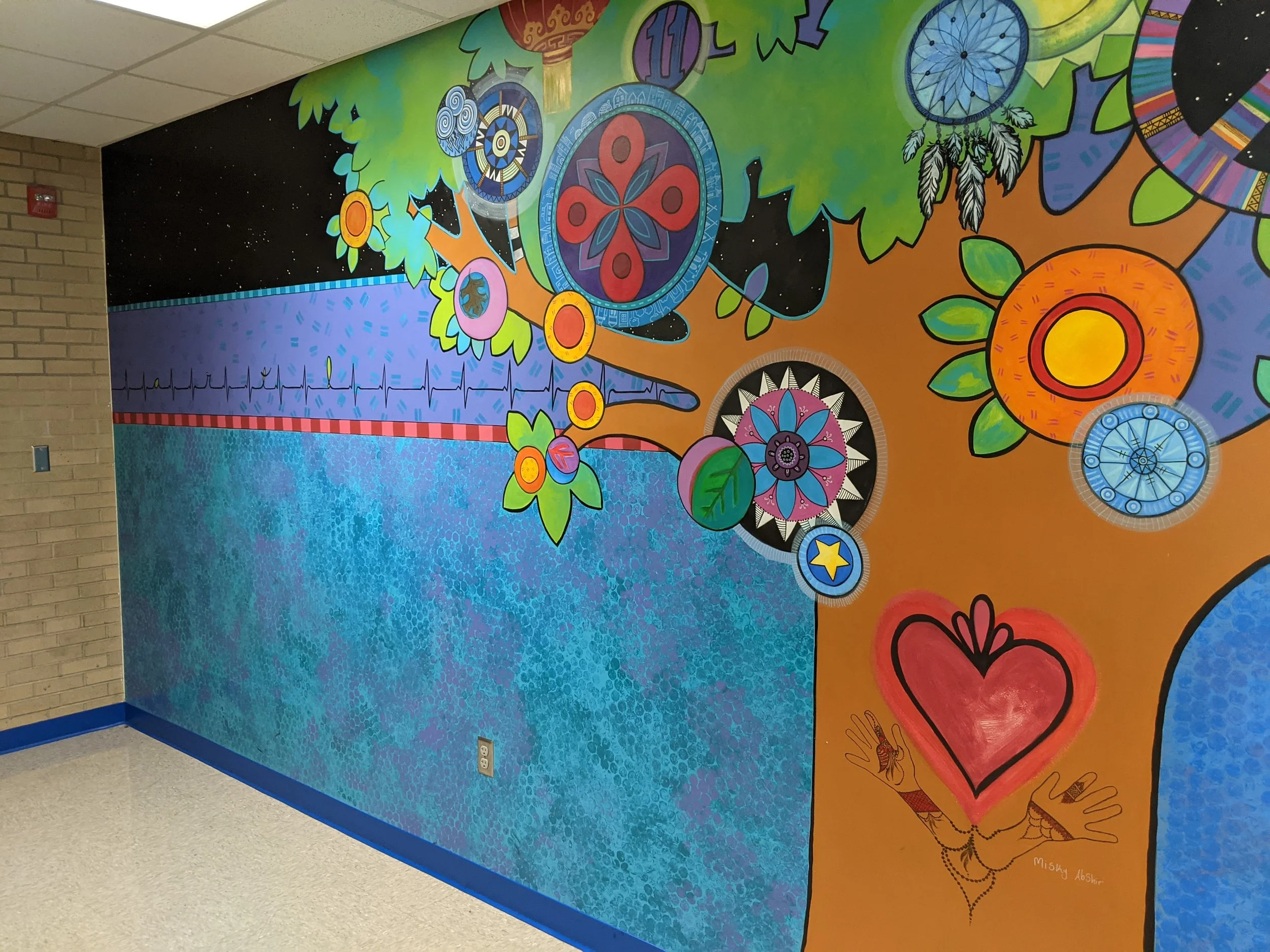 wall of entry mural near art room- Madison Community School, 2017