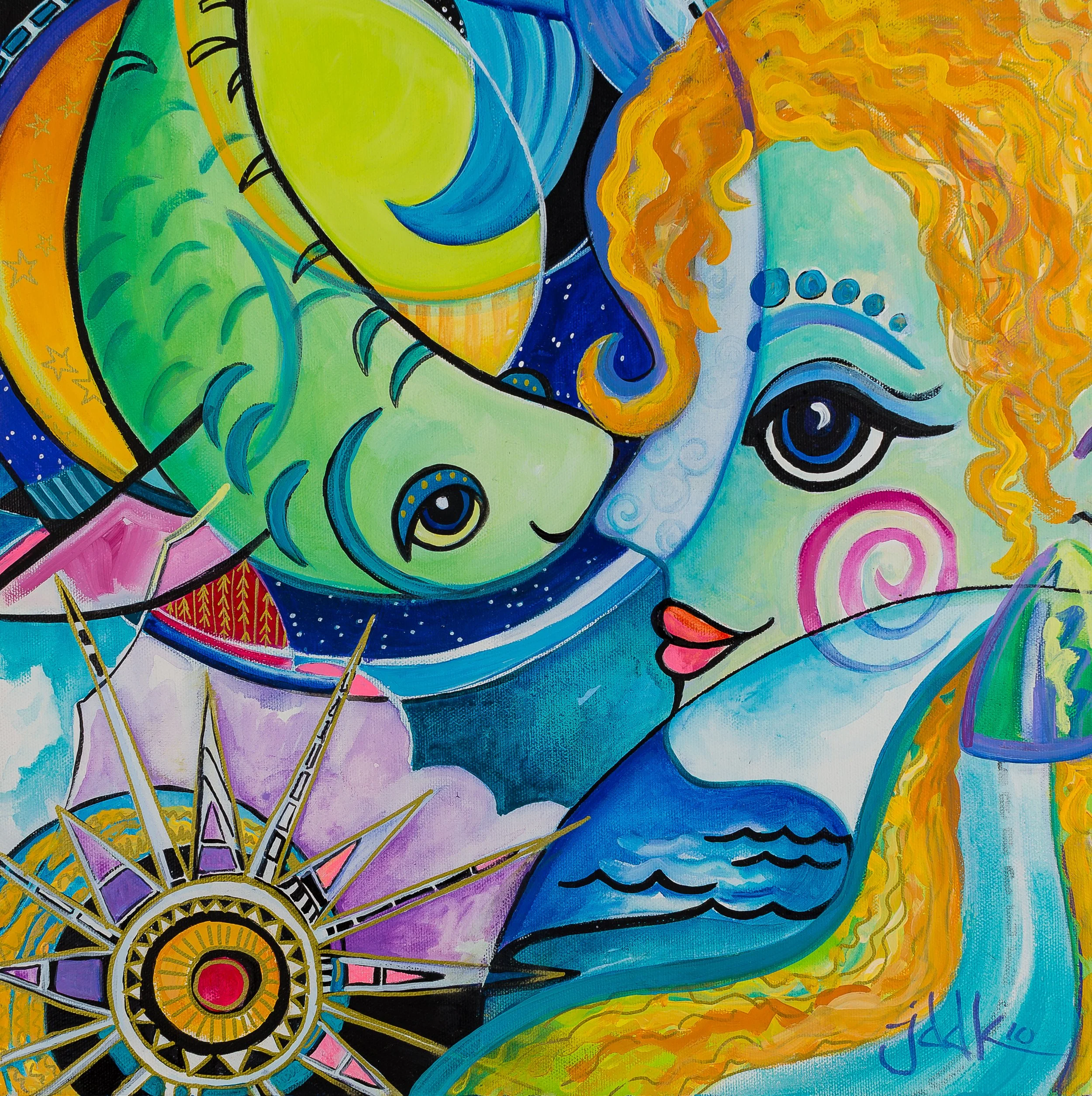 Kandinsky's Mermaid, 2010-16 x 16 acrylic on canvas
