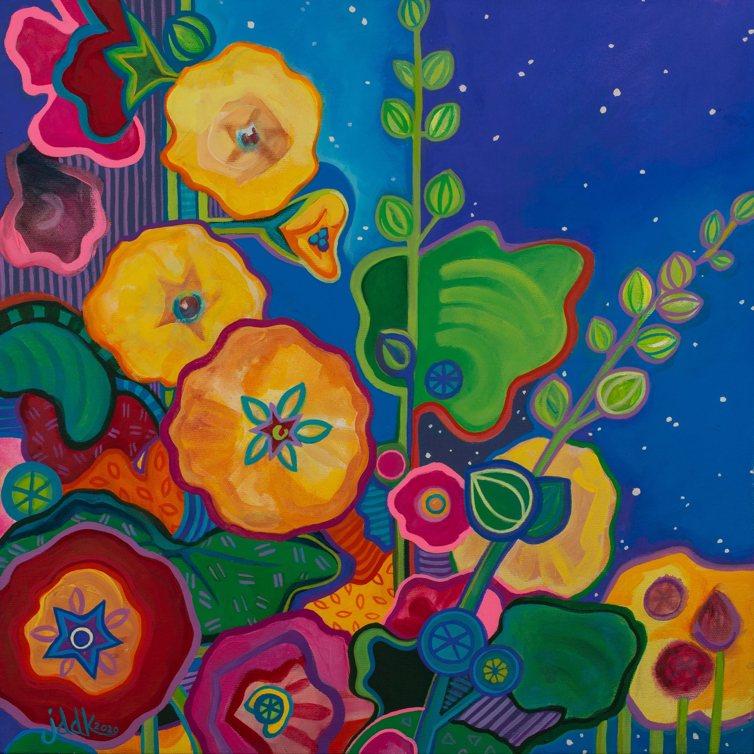 Flowers ARE Candy, 2021-16 x 16  acrylic on canvas