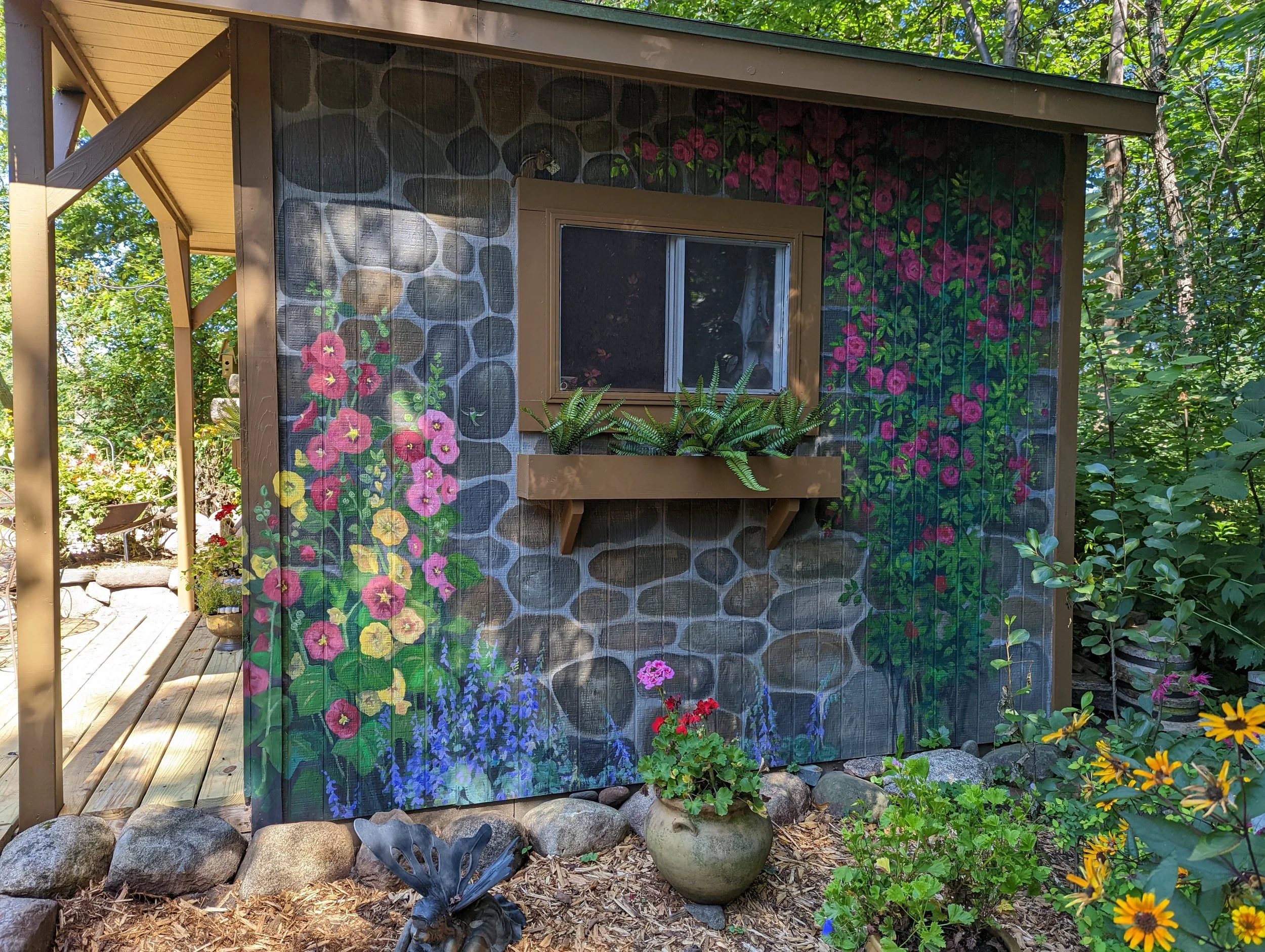 Outside Mural on a Garden Shed-Hurds, 2023