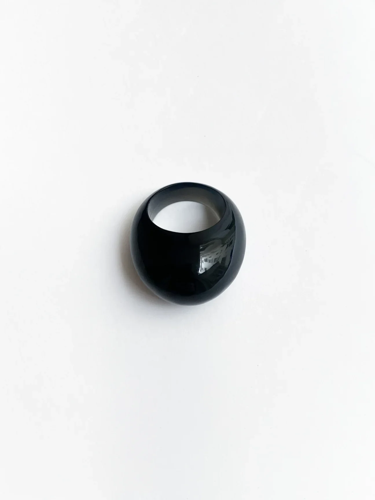 Obsidian donut ring