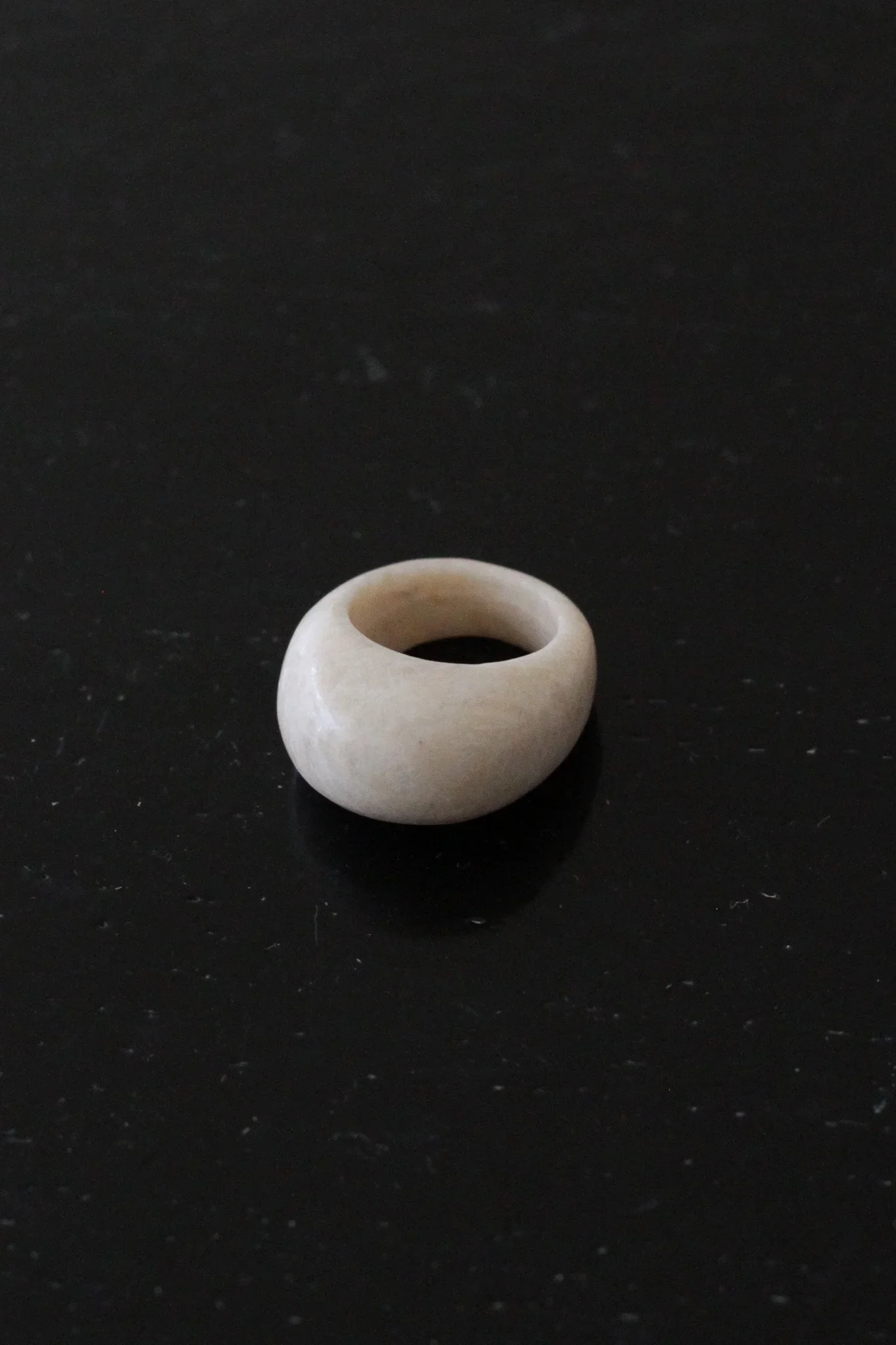 Cream amazonite donut ring
