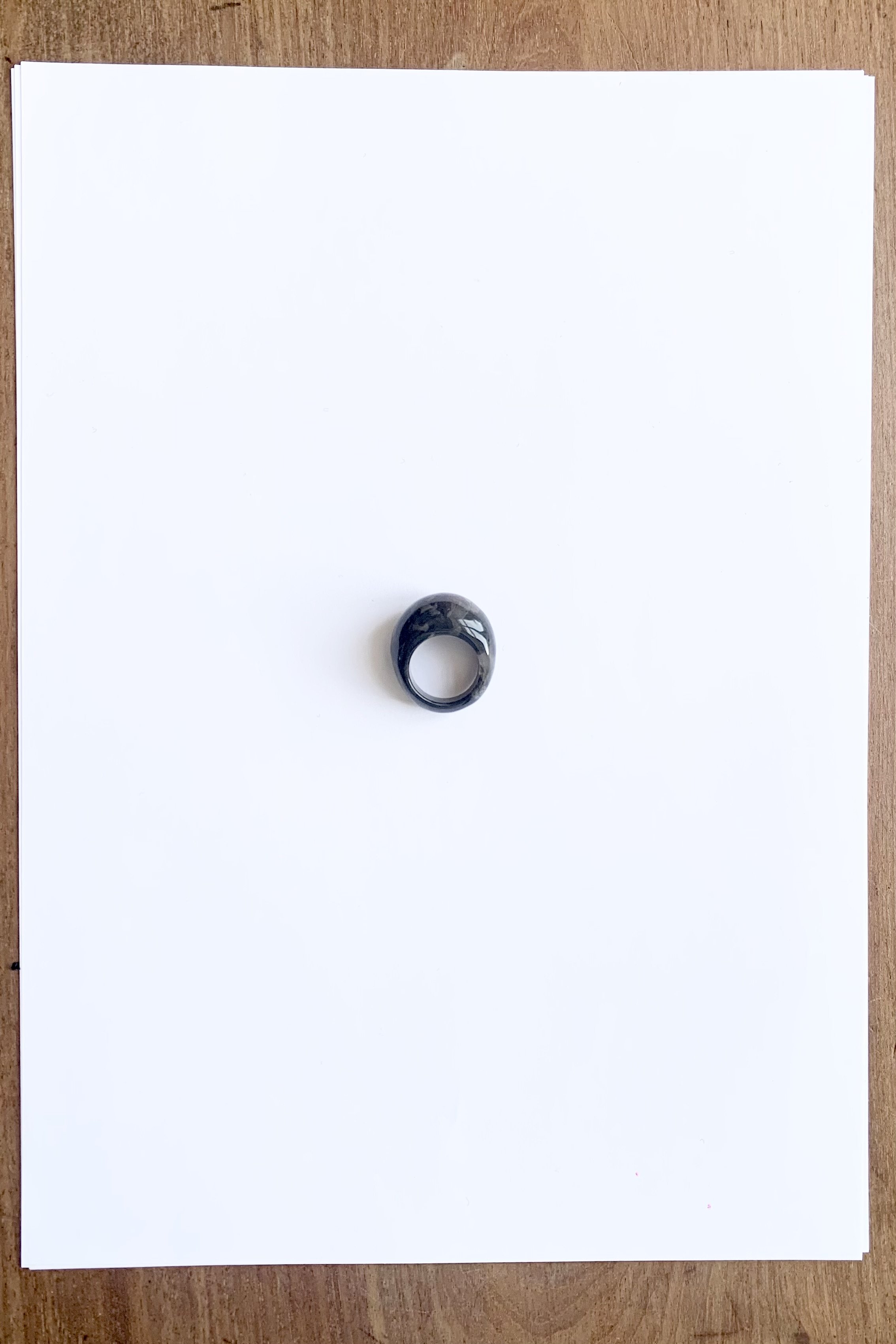 Natural onyx donut ring
