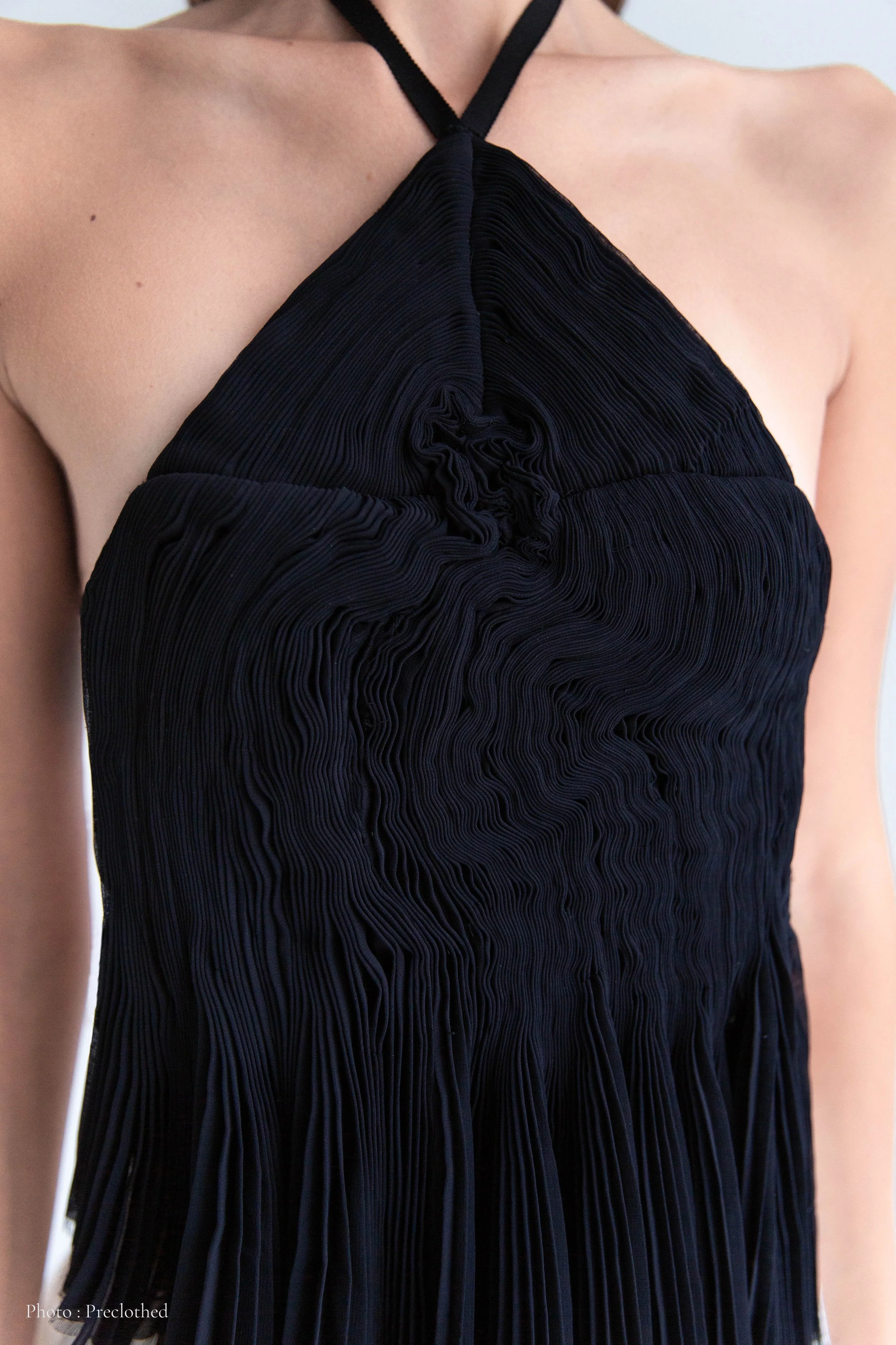 Hand pleated bustier (price on demand)
